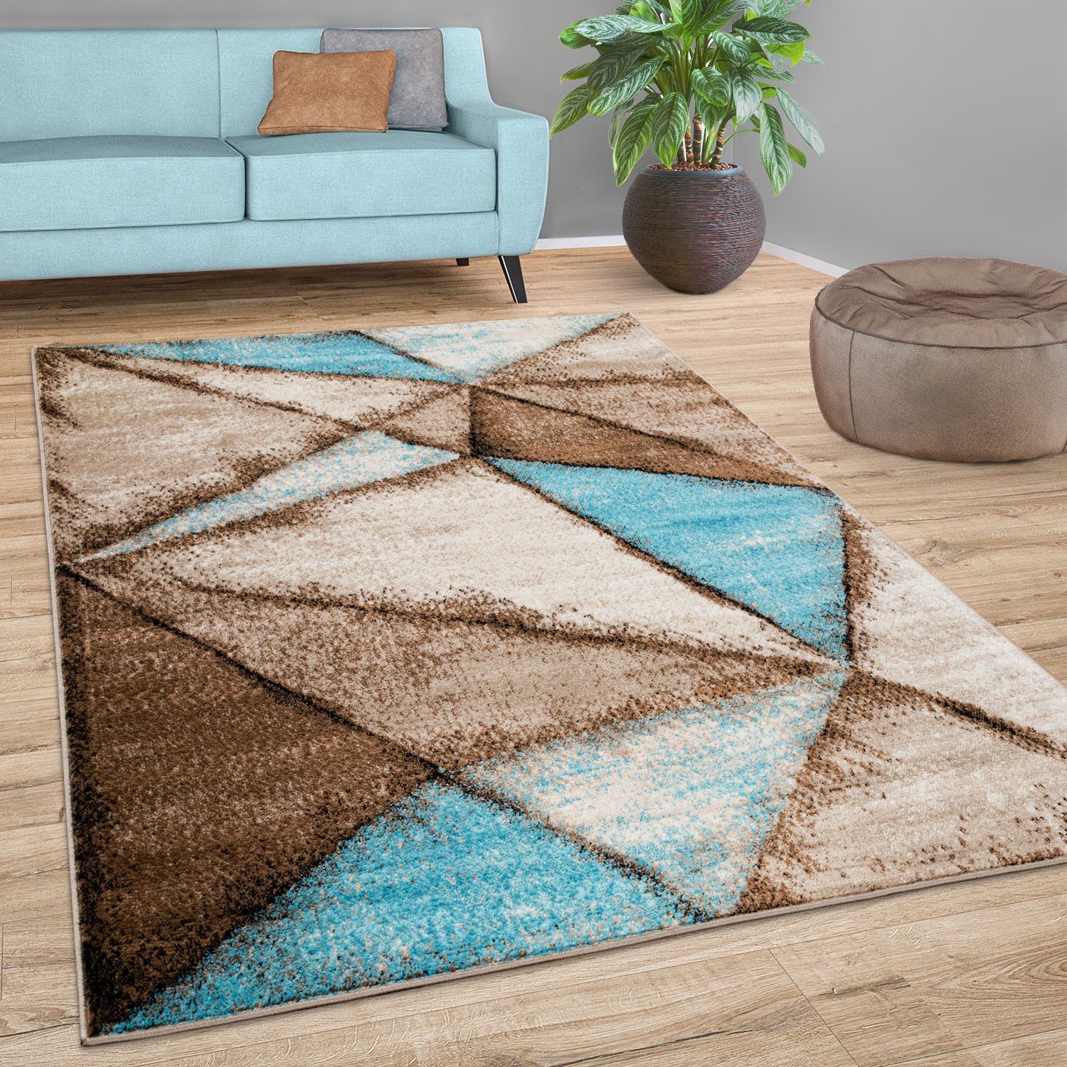 Paco Home Vloerkleed Metro 164 Korte pool, modern geometrisch dessin