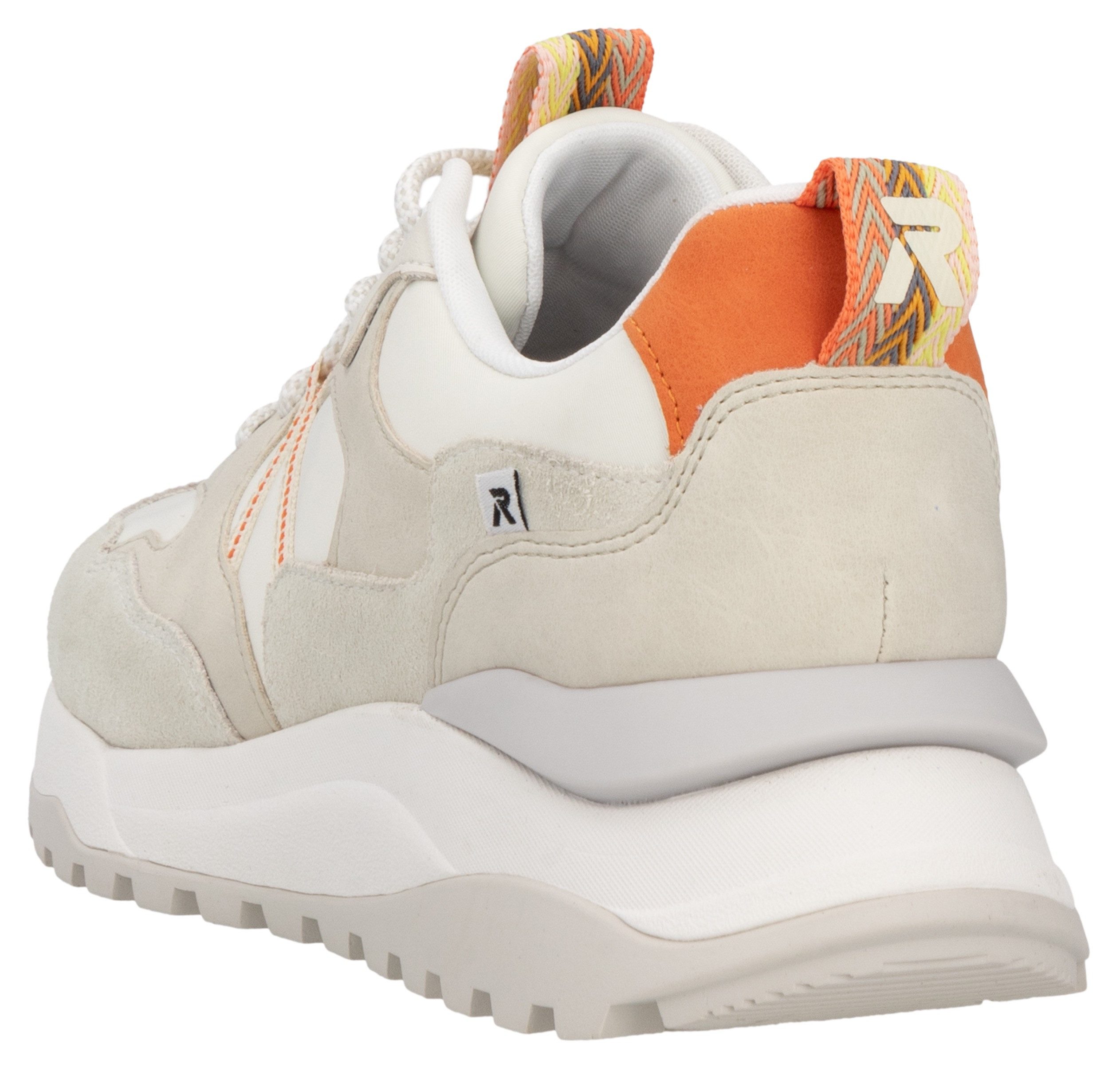 RIEKER Sport Sneakers met sleehak Bel Air vrijetijdsschoen, lage schoen, veterschoen met uitneembaar voetbed