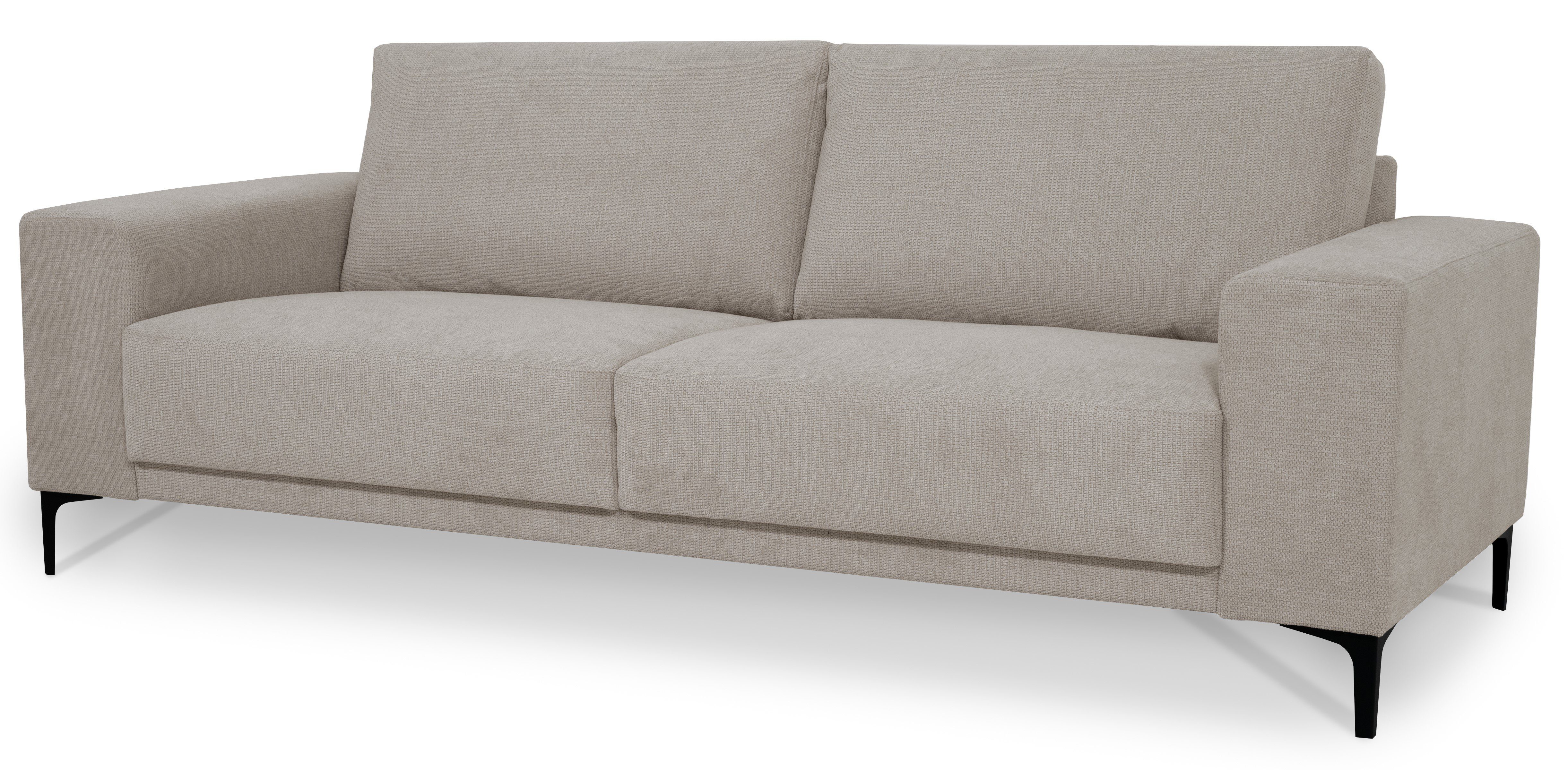 Places of Style 3-zitsbank Xander Breedte 224 cm, soft-touch chenille, zwarte metalen voeten