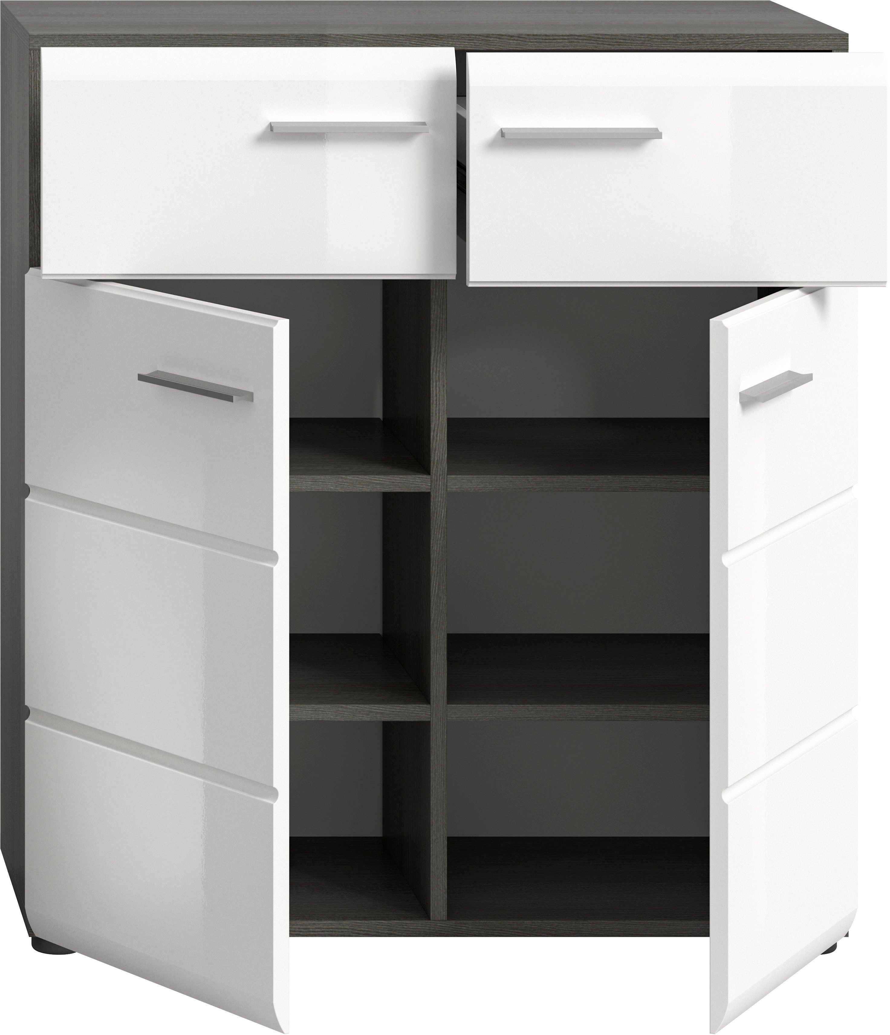 INOSIGN Schoenenkast Rumba, Breedte 80 cm, Hoogglans Front, 2 deuren, 4 legplanken,