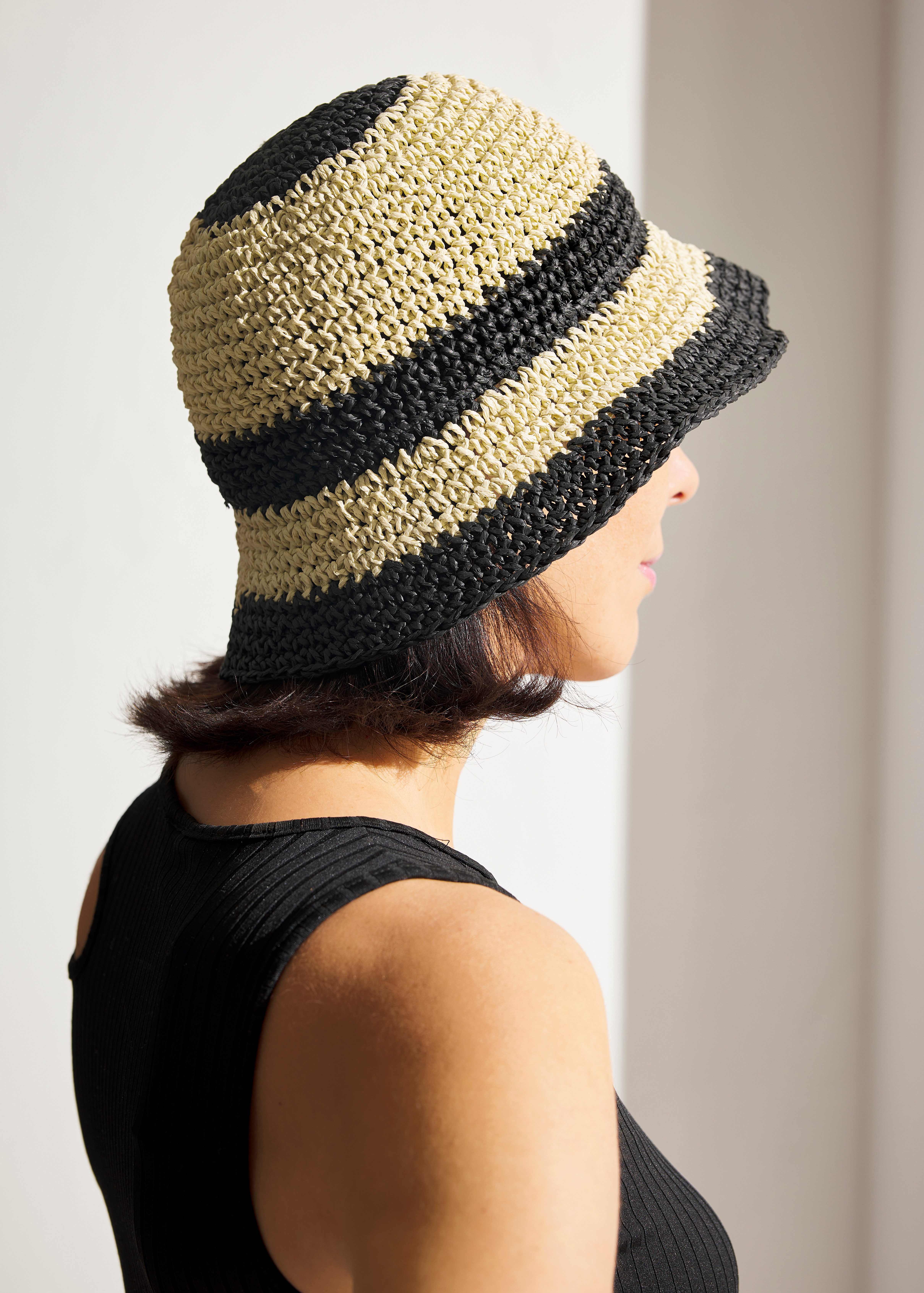 Lascana Strohoed Bucket hat van stro, zomerhoed, hoofddeksel VEGAN