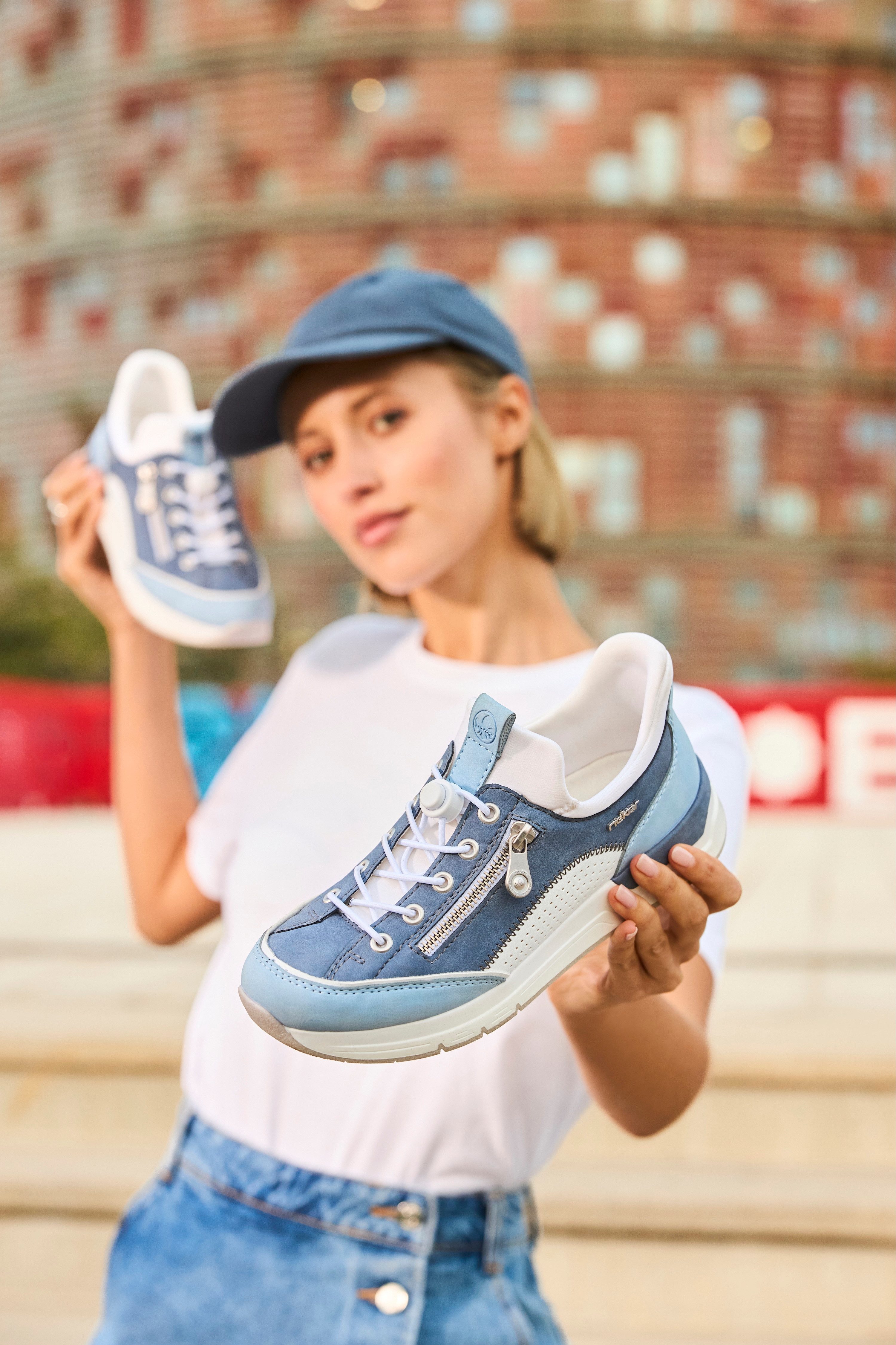 Rieker Slip-on sneakers , instapschoen, lage schoen, vrijetijdsschoen met zachte schacht