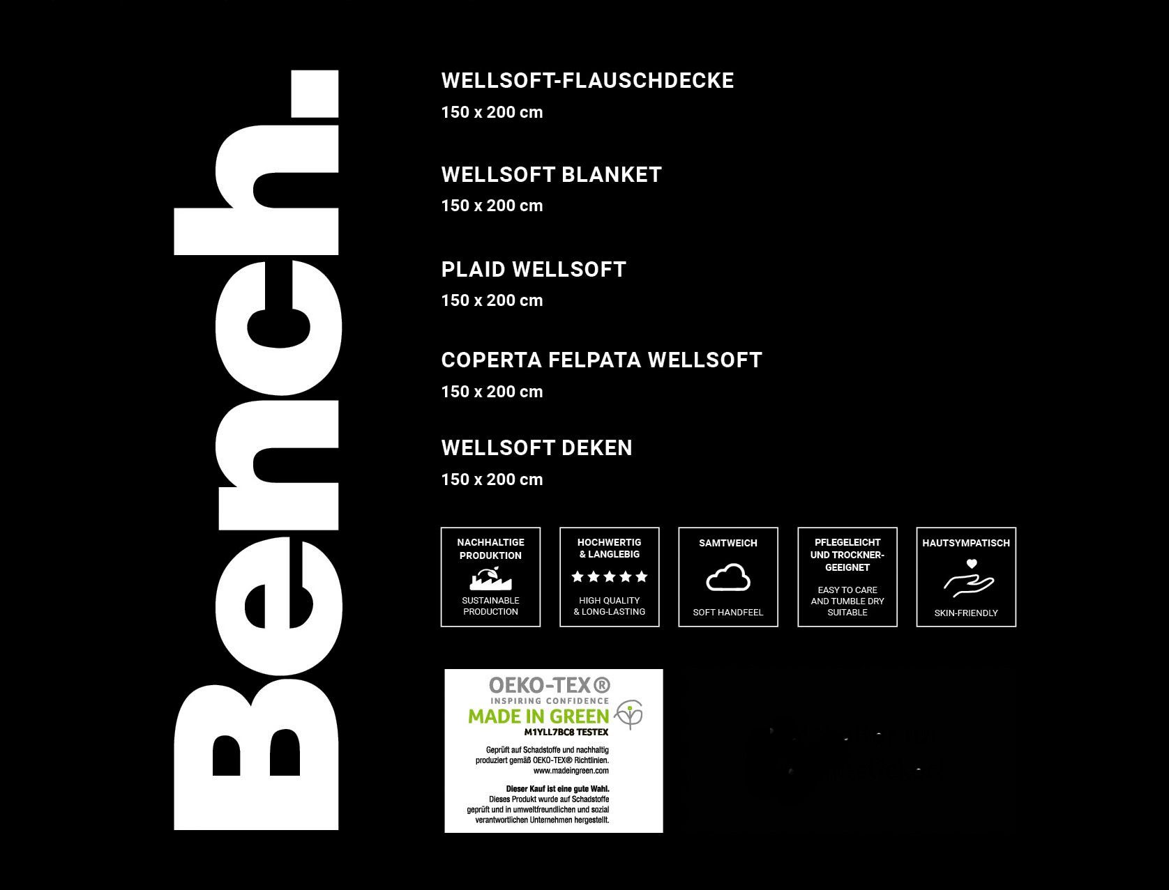 Bench. Deken Bench fluweelzachte wellsoft-deken, knuffeldeken