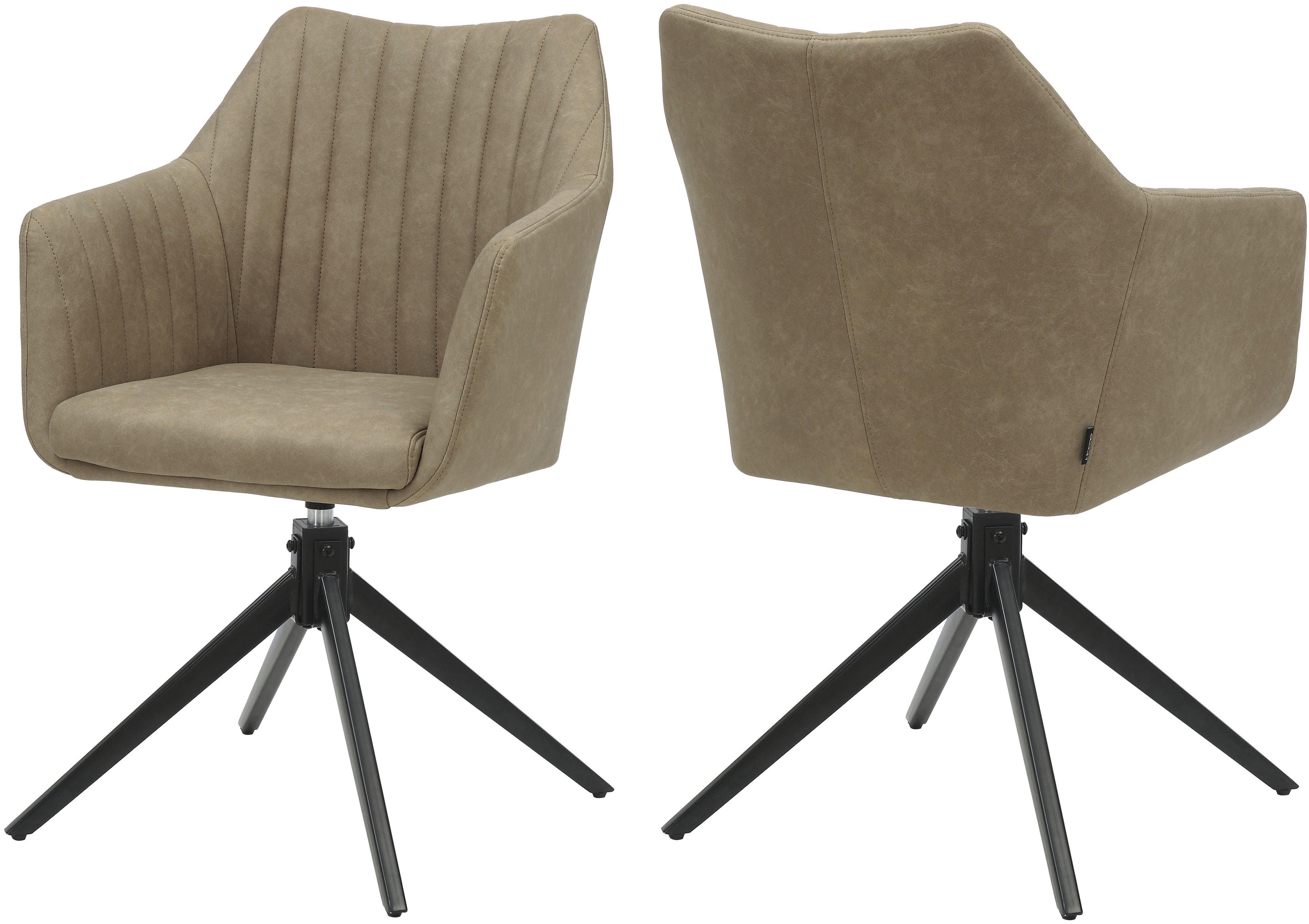 Home affaire Eetkamerstoel Naples, TOPSELLER! Draaisteel met 360 graden draaifunctie, hoogwaardige materialen, onderhoudsvriendelijk (set, 2 stuks)