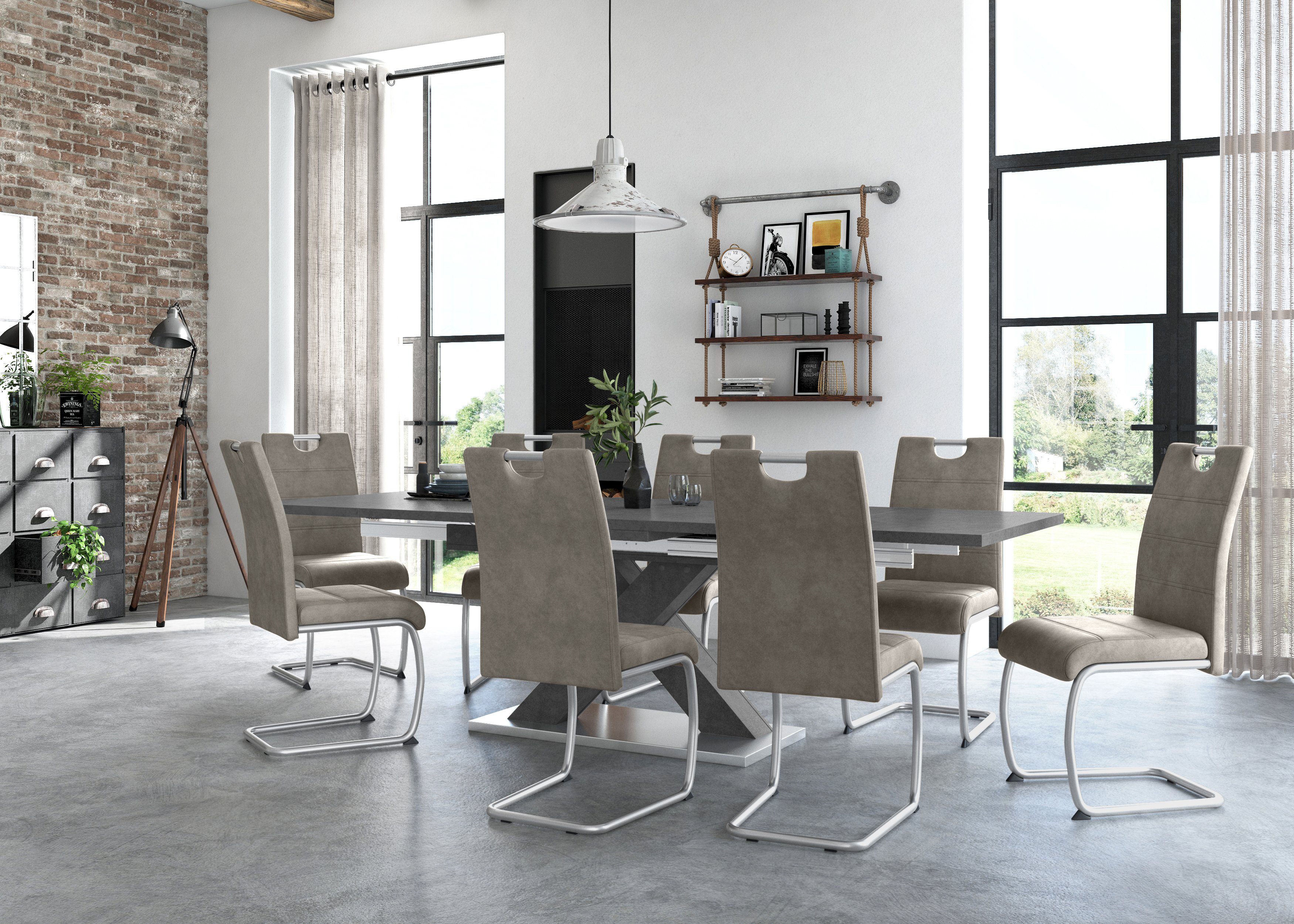 HELA Vrijdragende stoel Flora, eetkamerstoelen Vrijdragende stoel set: 1, 2 of 4 stuks, hoog zitcomfort