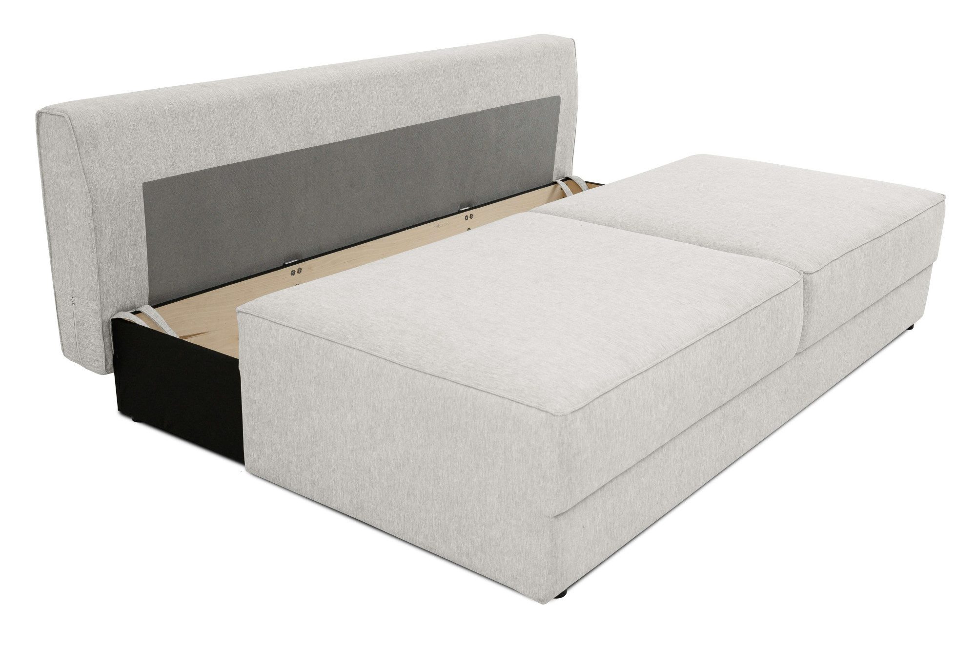INOSIGN Slaapbank Simonton 3-zits, Breedte 202 cm Ligoppervlak 202x146 cm, incl. bedlade, zachte structuurstof
