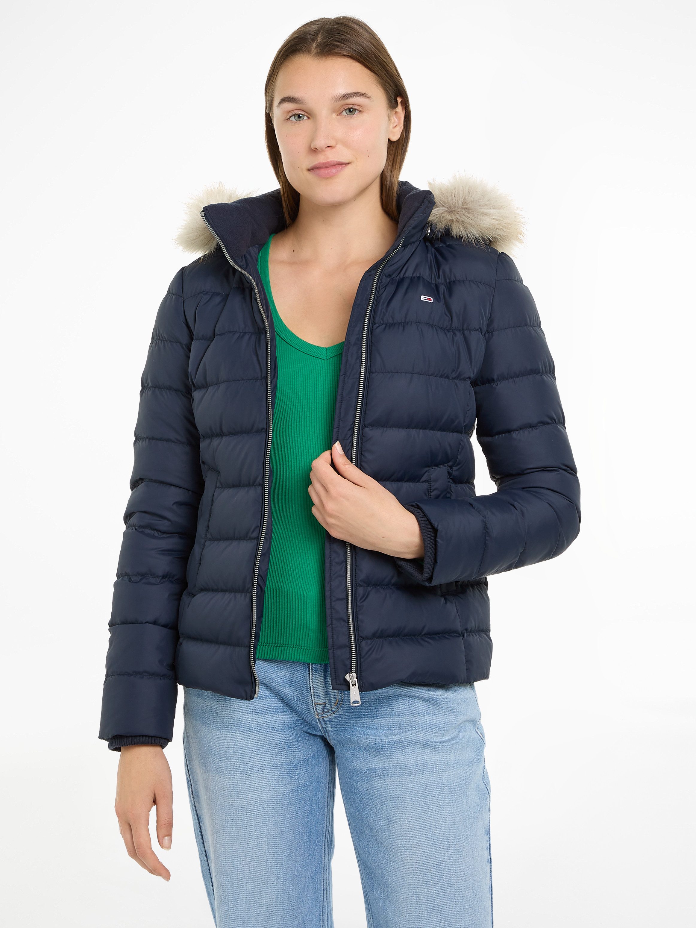 TOMMY JEANS Gewatteerde jas TJW BASIC HOODED DOWN JACKET EXT