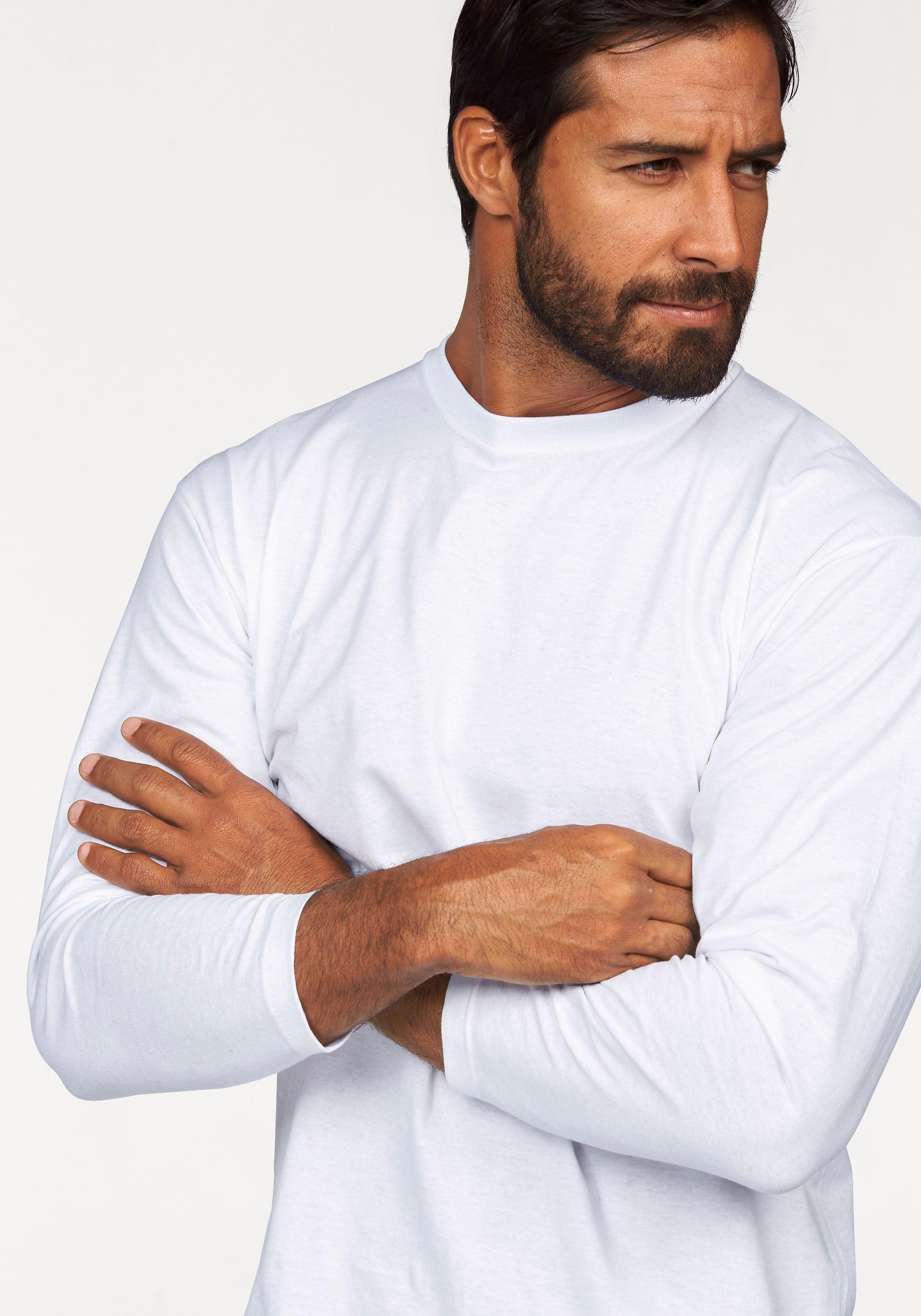 Fruit of the Loom Shirt met lange mouwen van puur katoen (set, 2-delig)