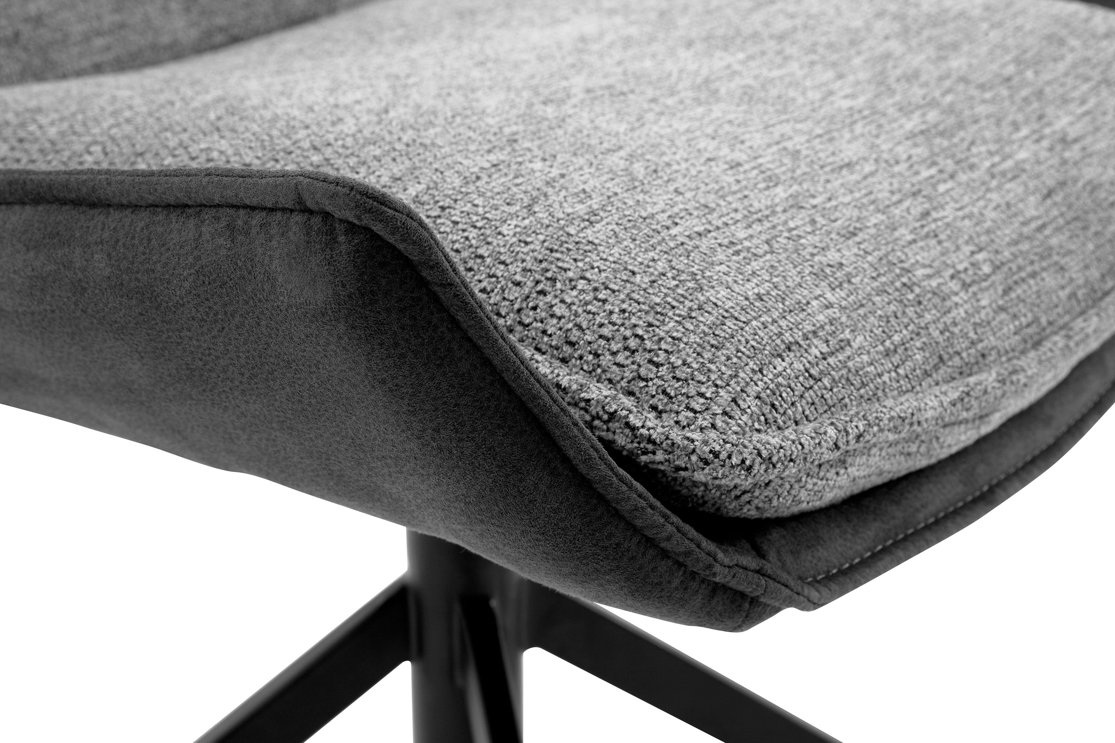 MCA furniture Stoel met 4 poten Kitami Eetkamerstoel draaibaar 360° met nivellering, bekleding, tot 120 kg (set, 2 stuks)