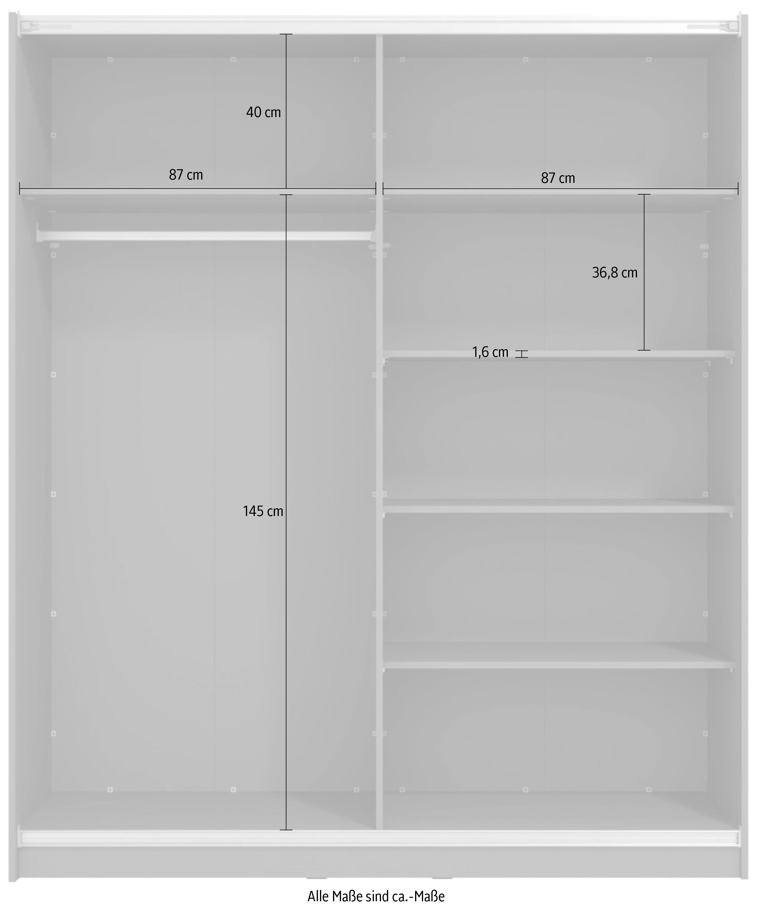 INOSIGN Zweefdeurkast Sierra klassieke kledingkast linnenkast 179 of 217 cm breed met volledige binnenindeling, fsc®-gecertificeerd houtmateriaal