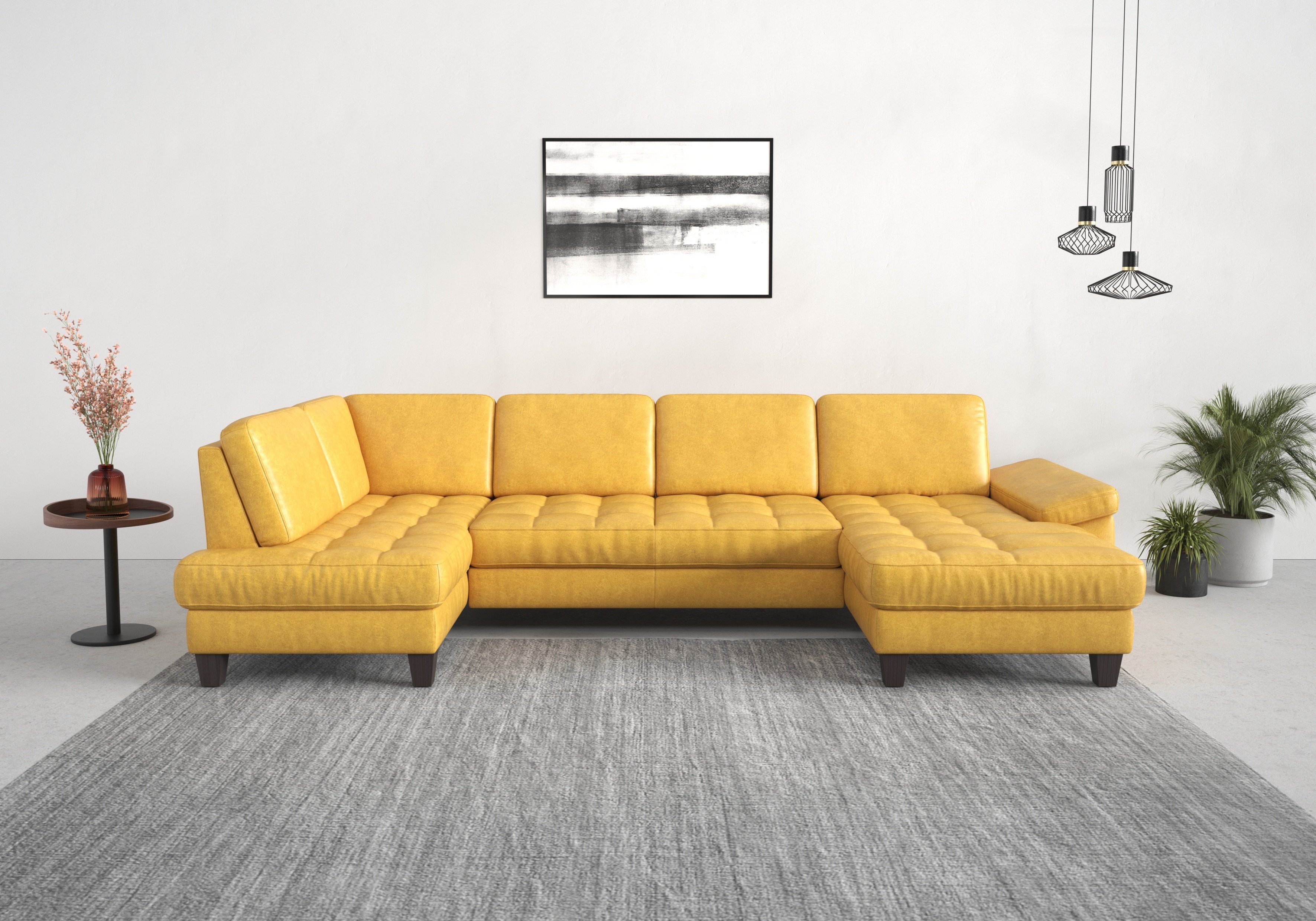 sit&more Zithoek Westham U-vorm naar keuze met slaapfunctie, bedkist, zitdiepteverstelling geel, zithoeken, 0 cm x 0 cm, Met binnenvering-zonder