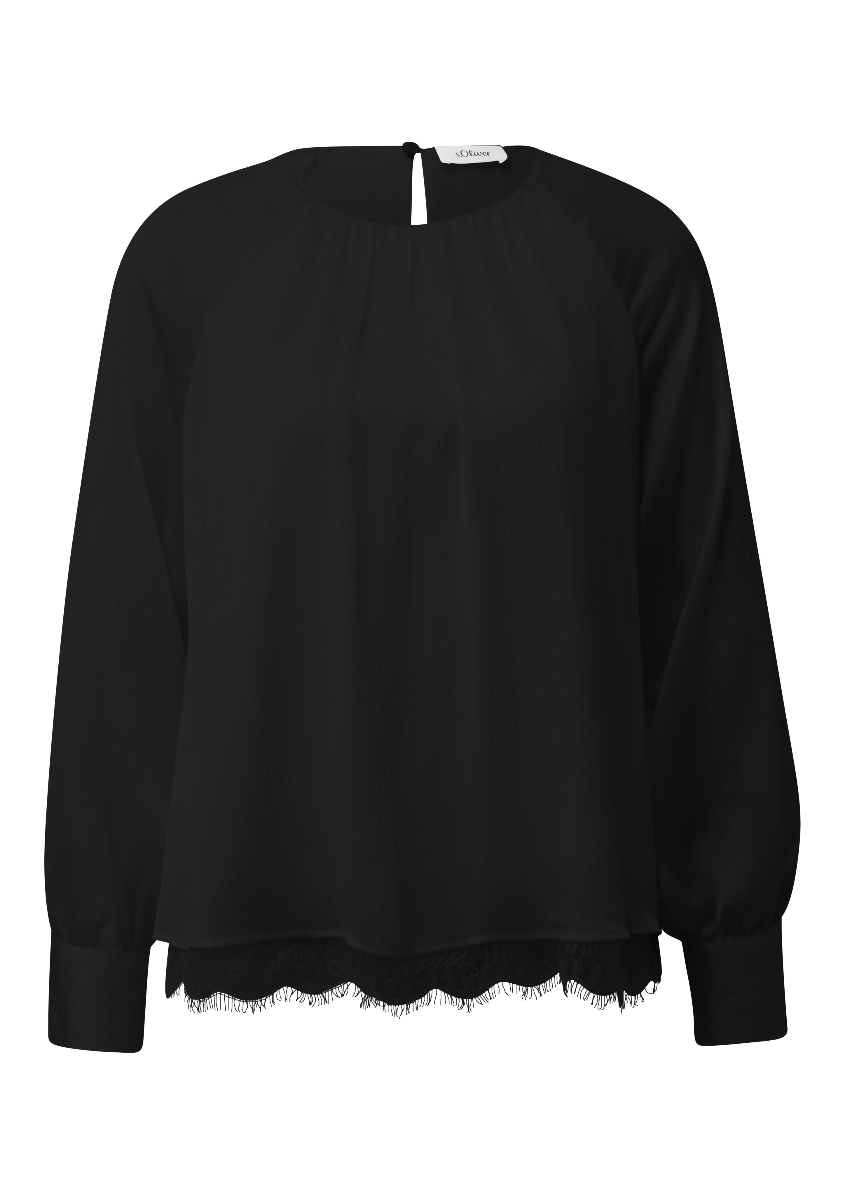 s.Oliver BLACK LABEL Blouse met lange mouwen met lichte ribstructuur