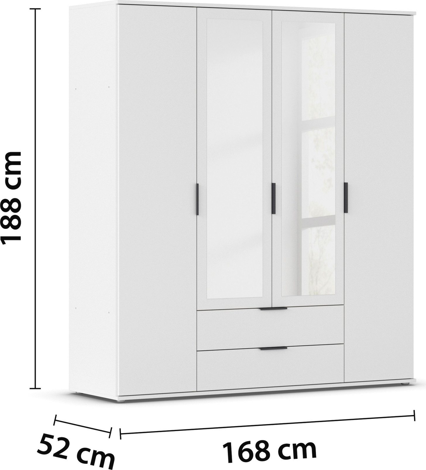 rauch Draaideurkast Kledingkast Kast Garderobe Wasmand ESSEA in 2 Breedtes