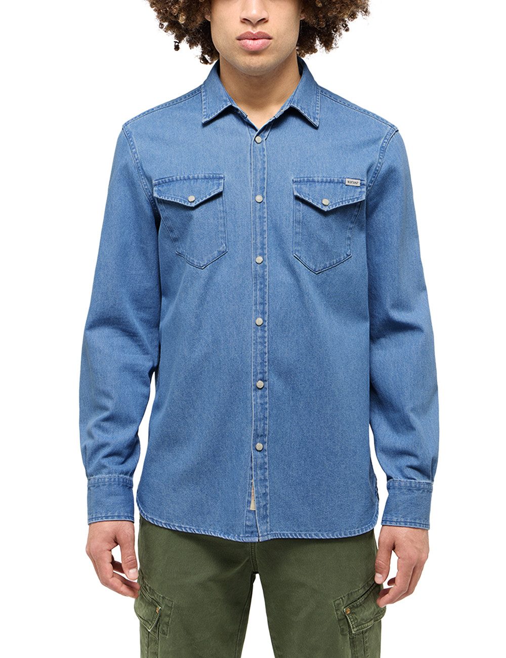 Mustang Overhemd met lange mouwen Style Duver Jeanslook met aangebrachte borstzakken