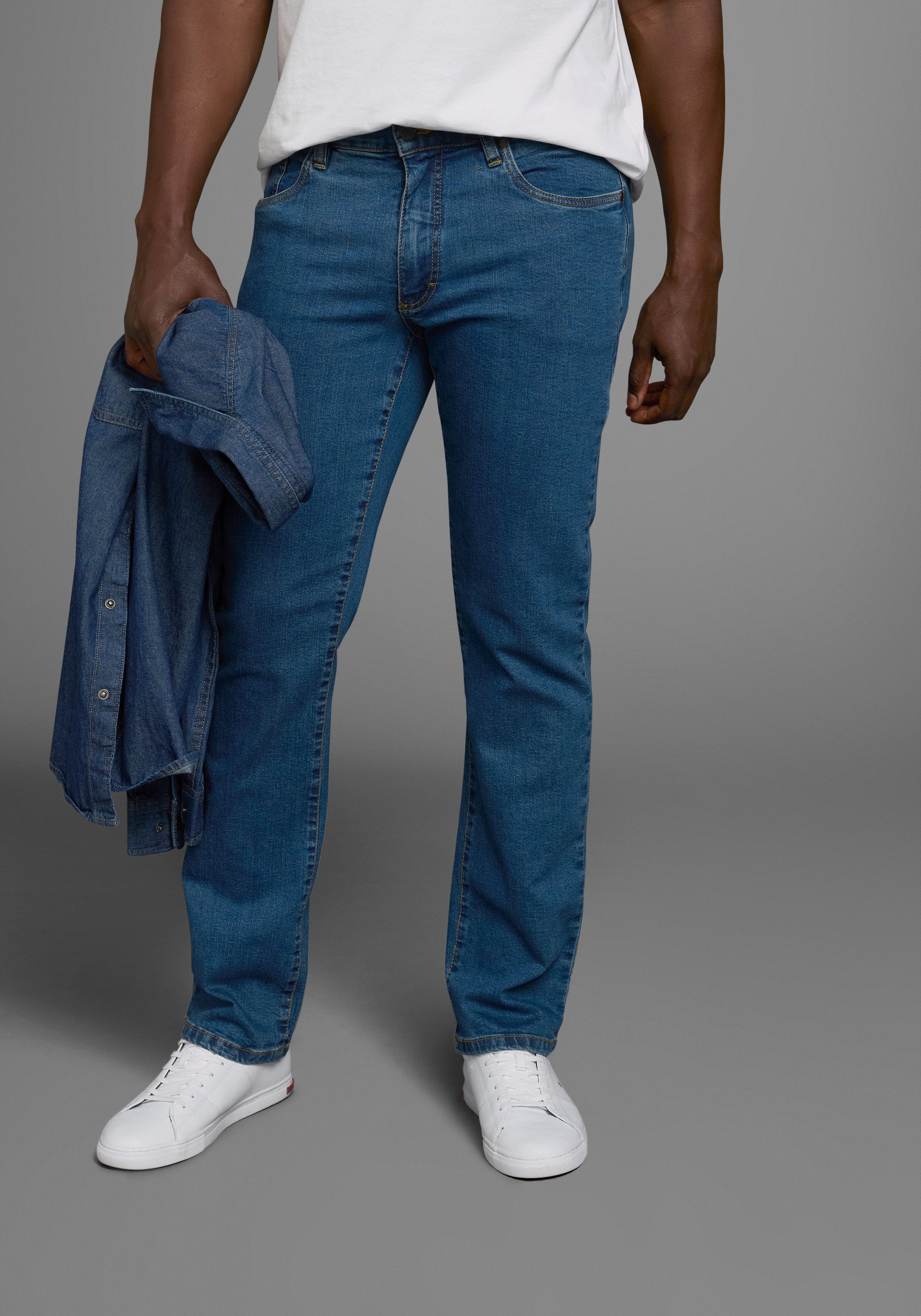 Arizona Stretch jeans John rechte pasvorm, lage taille, met five-pocket-configuratie (set, 2-delig)