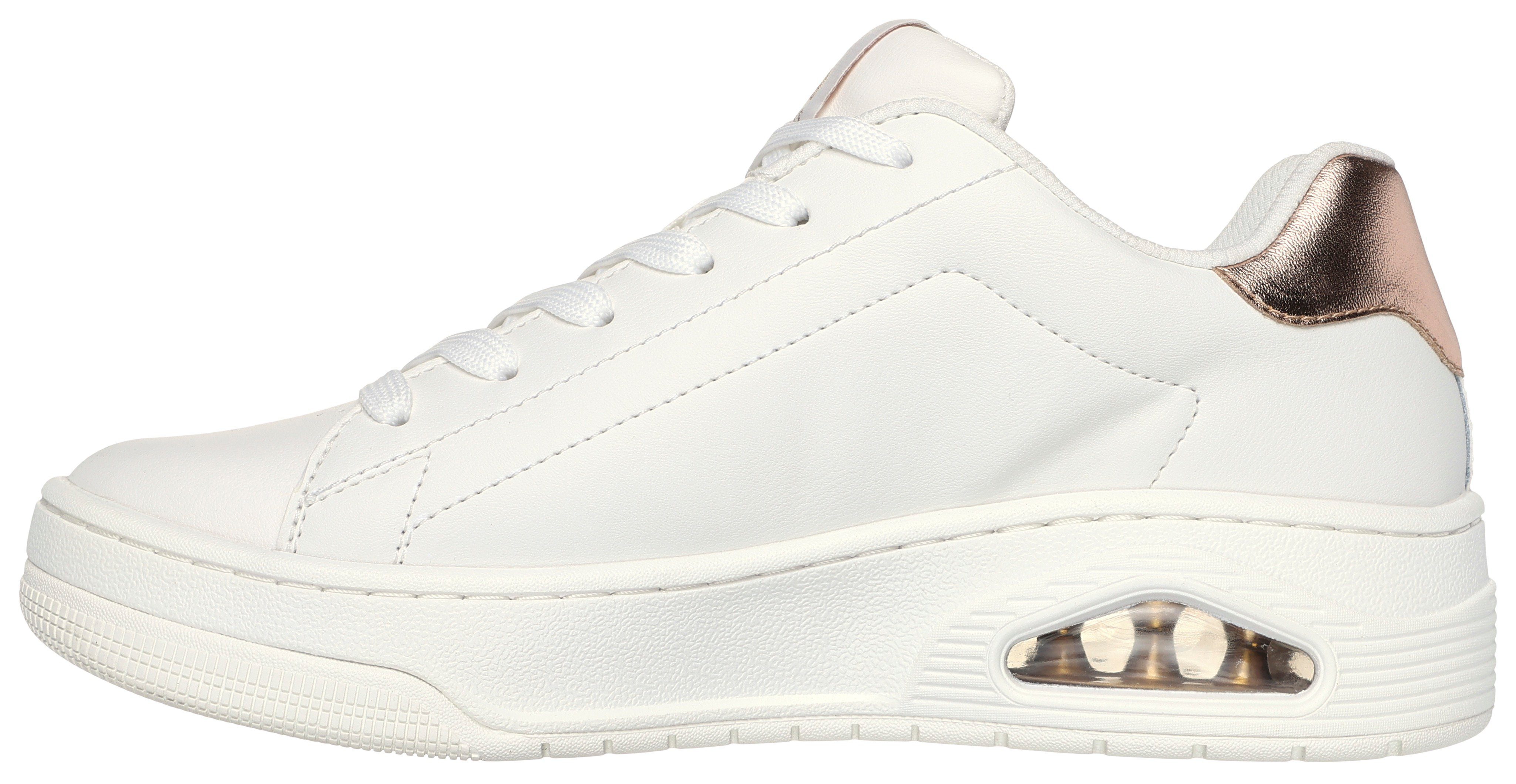Skechers Sneakers UNO COURT met metallic-applicatie, vrijetijdsschoen, lage schoen, veterschoen