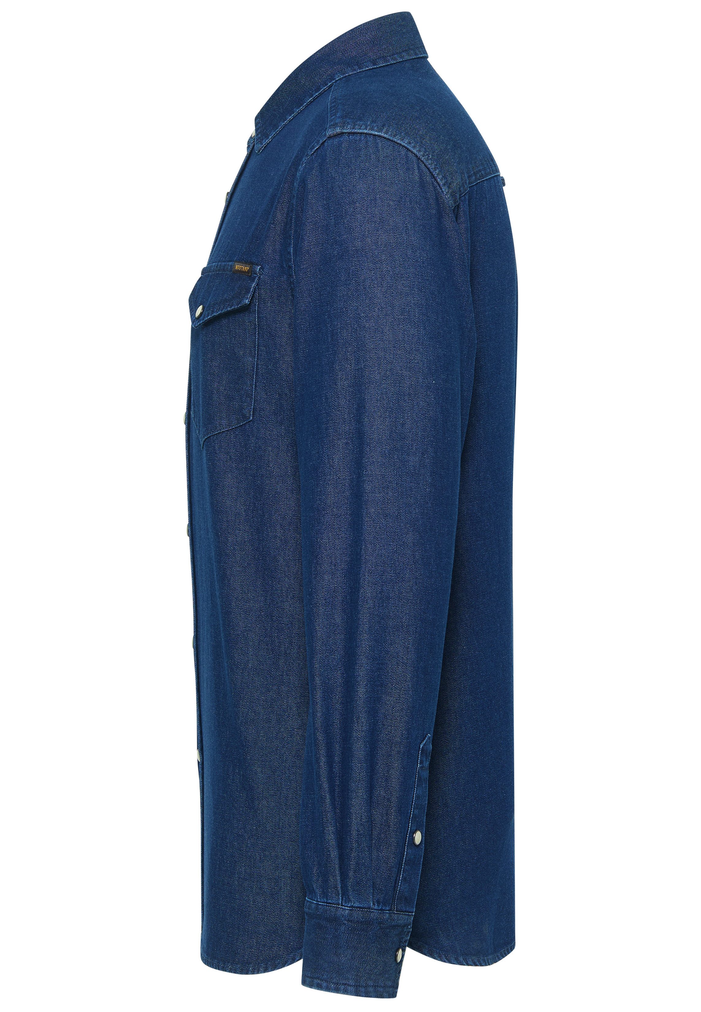 MUSTANG Overhemd met lange mouwen Style Duver Jeanslook met aangebrachte borstzakken
