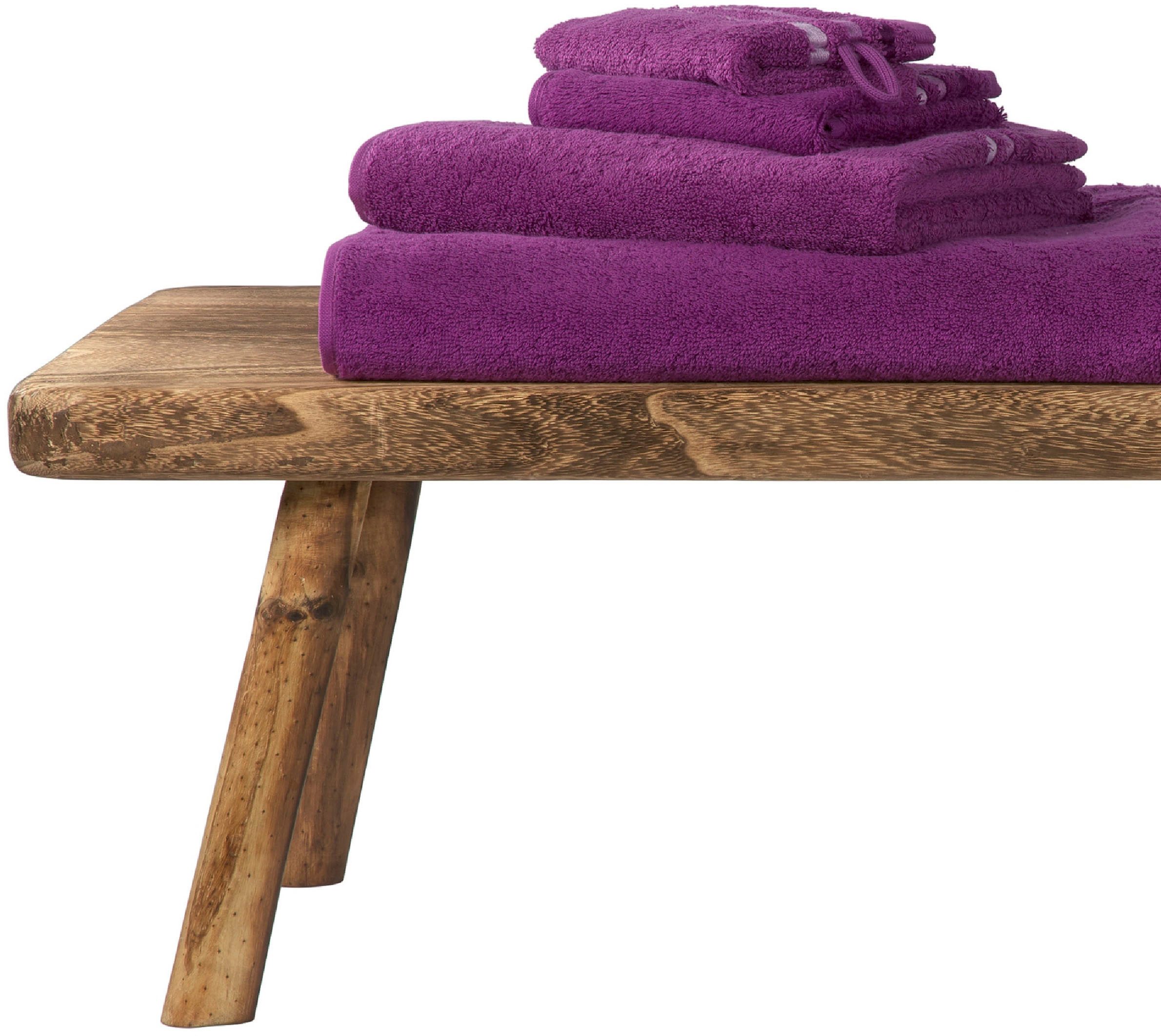 Schiesser Douchelakens Skyline Color van 100% katoen met elegante streeprand (set, 2 stuks)