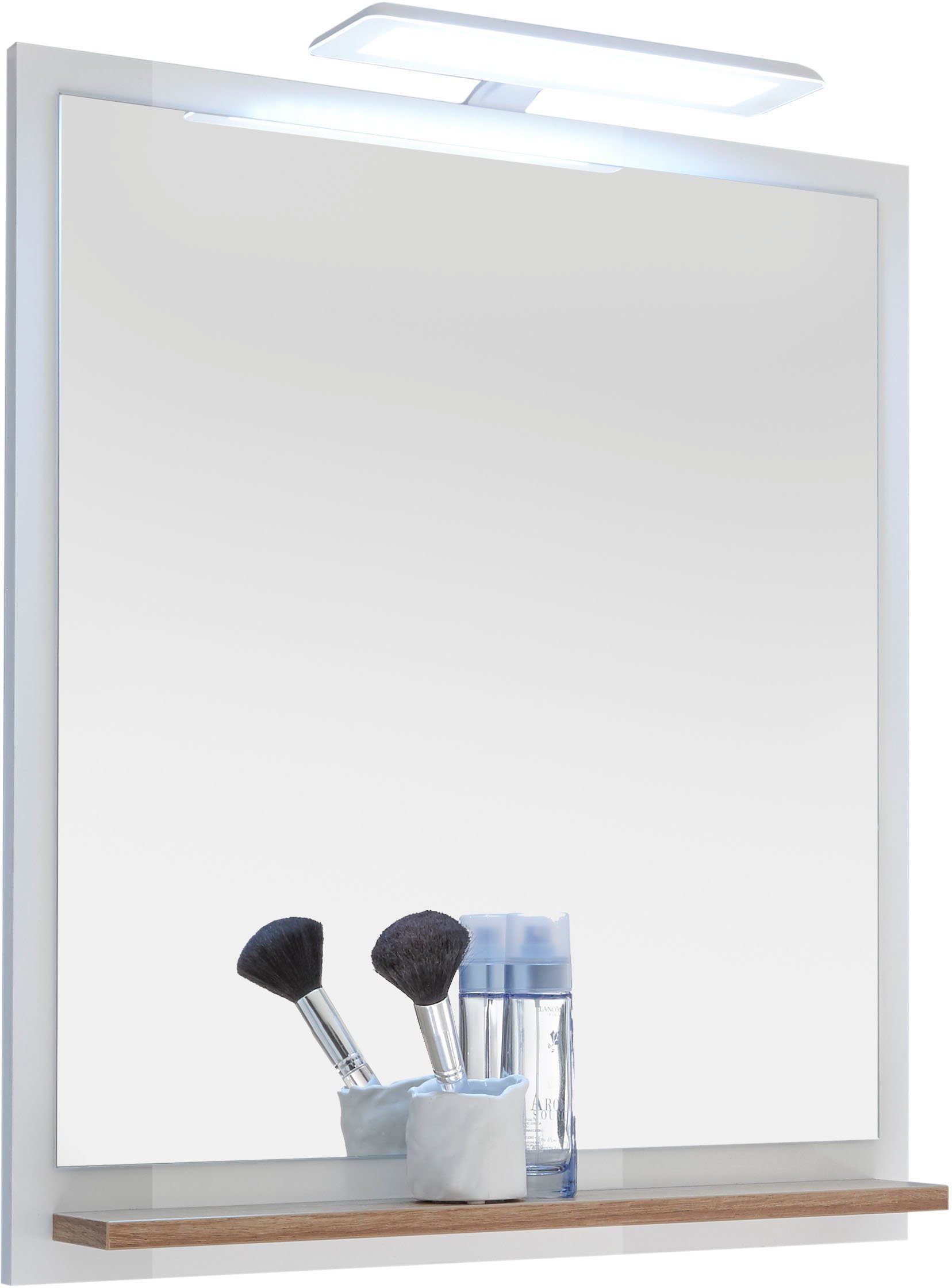 Saphir Led-spiegellamp Quickset LED opzetlamp voor spiegel of spiegelkast in wit Badlamp 30 cm breed, lichtkleur koudwit, kunststof, 435 LM, 230V (1 stuk)