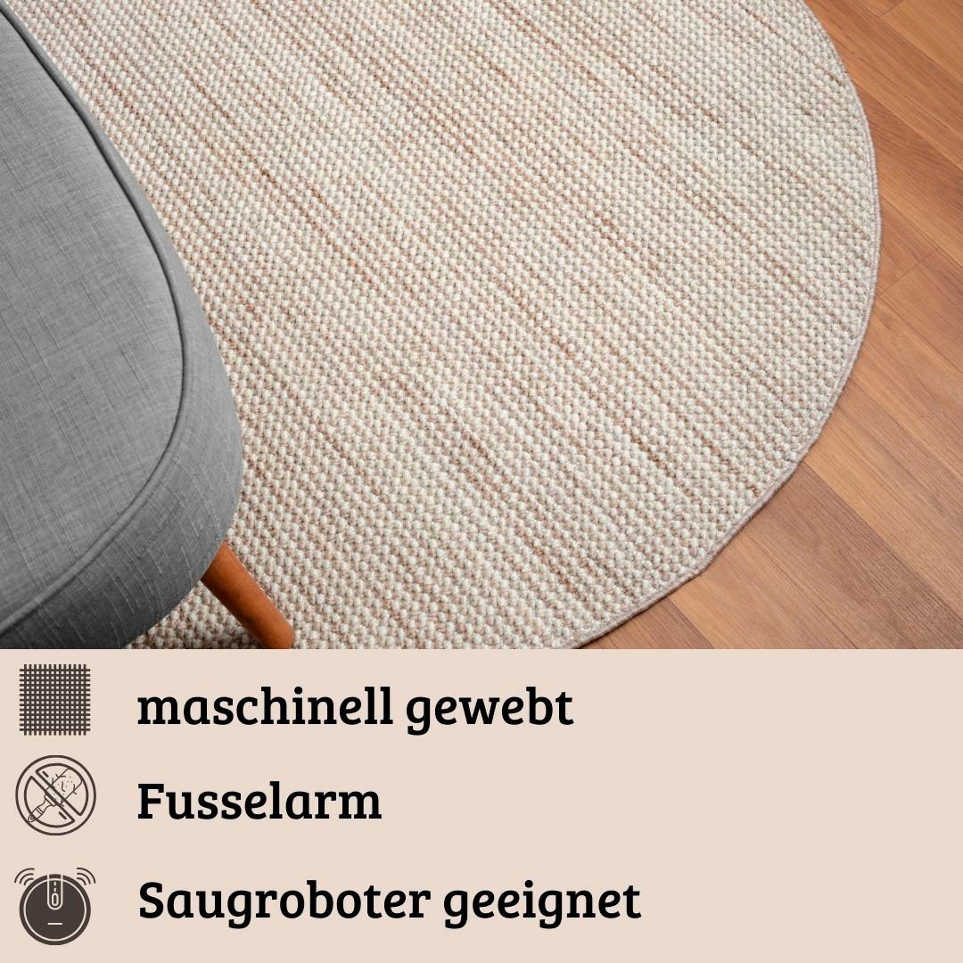 my home Vloerkleed Vals Uni kleuren, gemêleerd, sisal-look, ook verkrijgbaar in rechthoekig