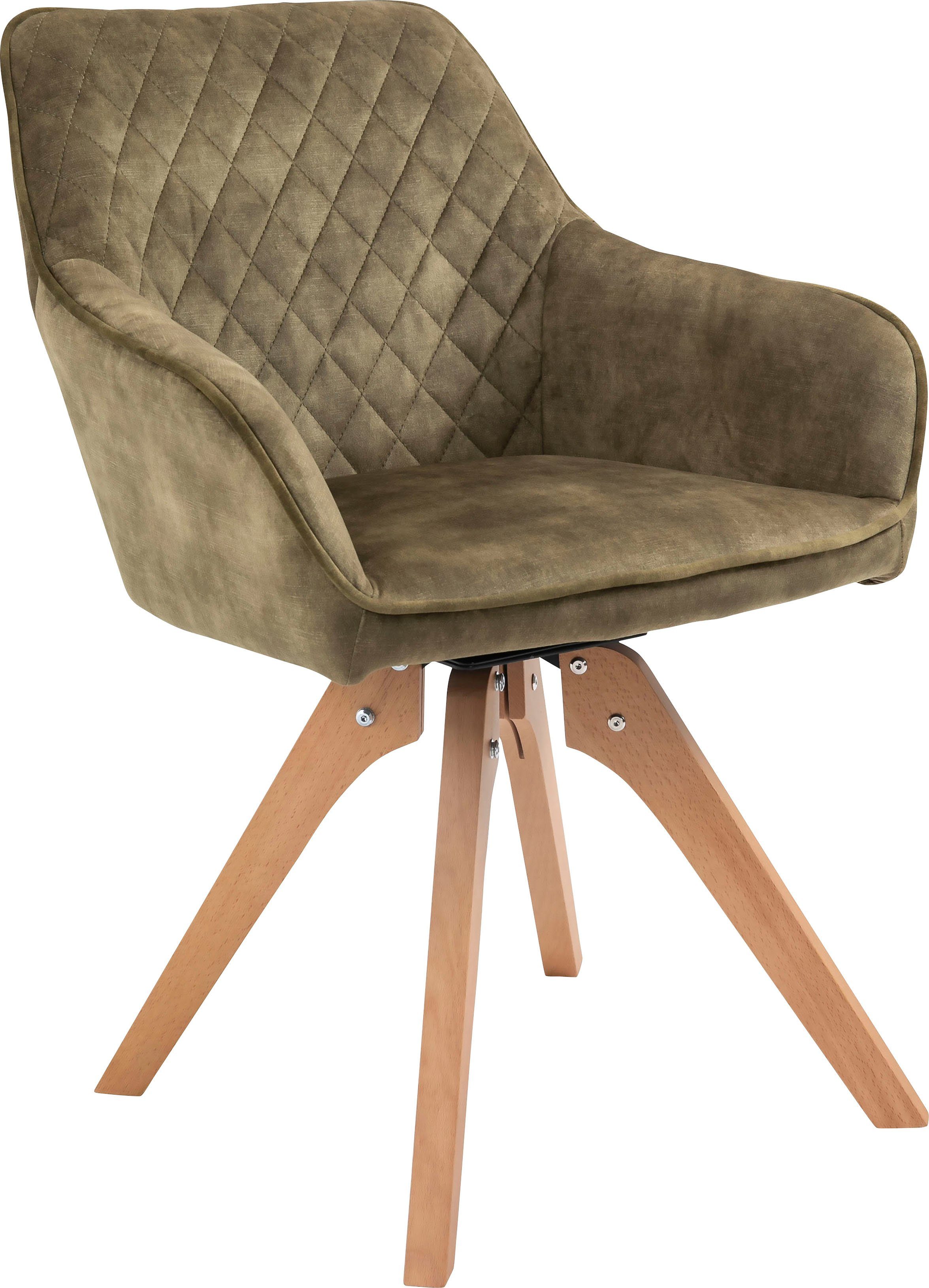 SalesFever Eethoek (5-delig), tafelbreedte 180 cm, stoelen 180° draaibaar, met fluweel