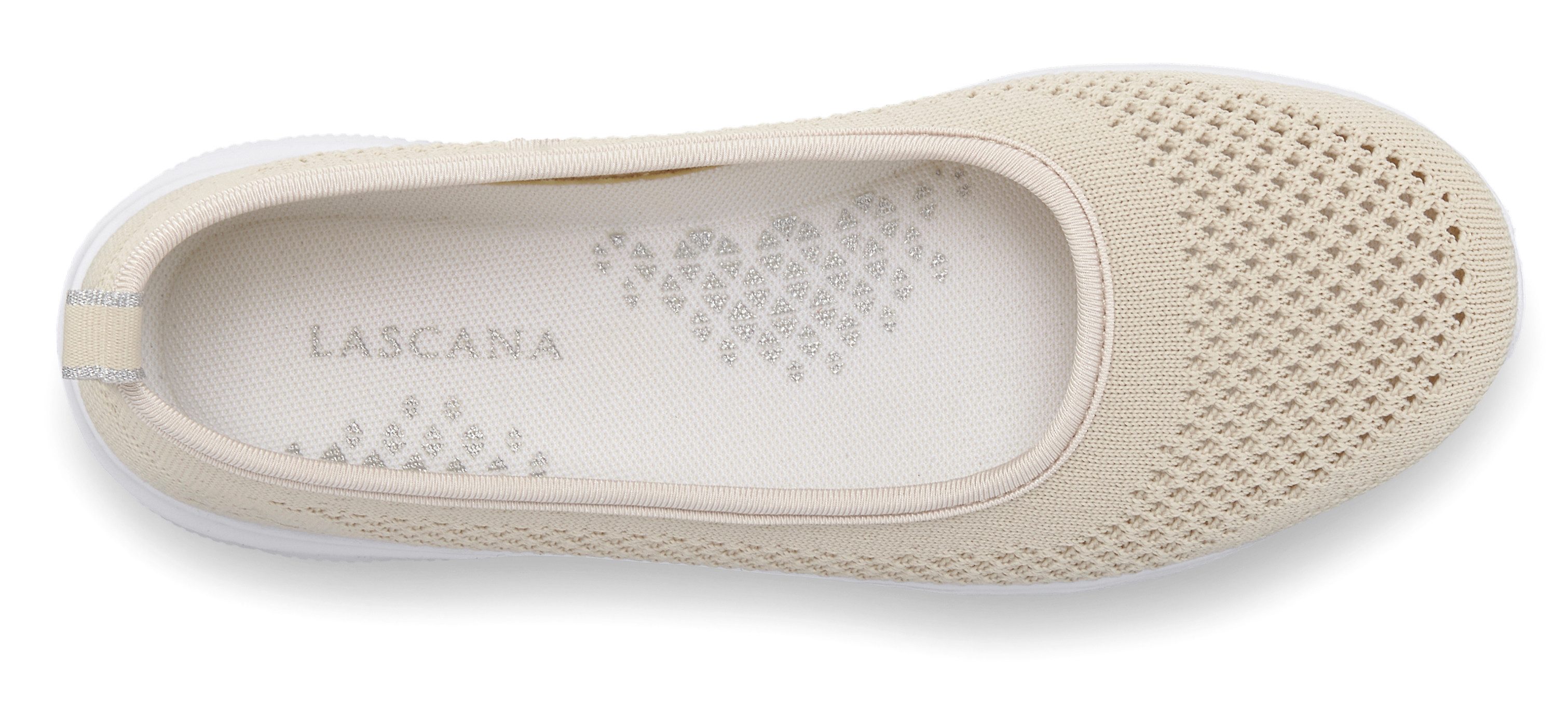 Lascana Sneaker-ballerina’s ultralichte slipper, slip-on sneaker, vrijetijdsschoen vegan