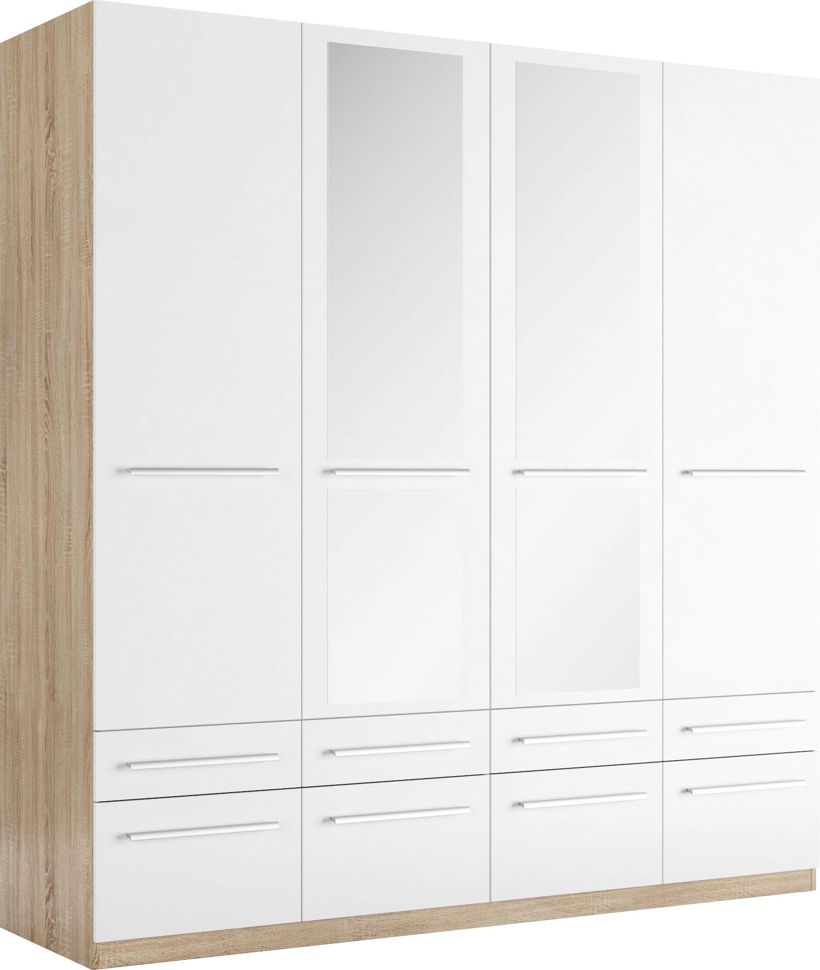 priess Kledingkast Kast garderobe waskast Barcelona in 5 breedtes veel opbergruimte, ruime lades, met spiegel, made in germany