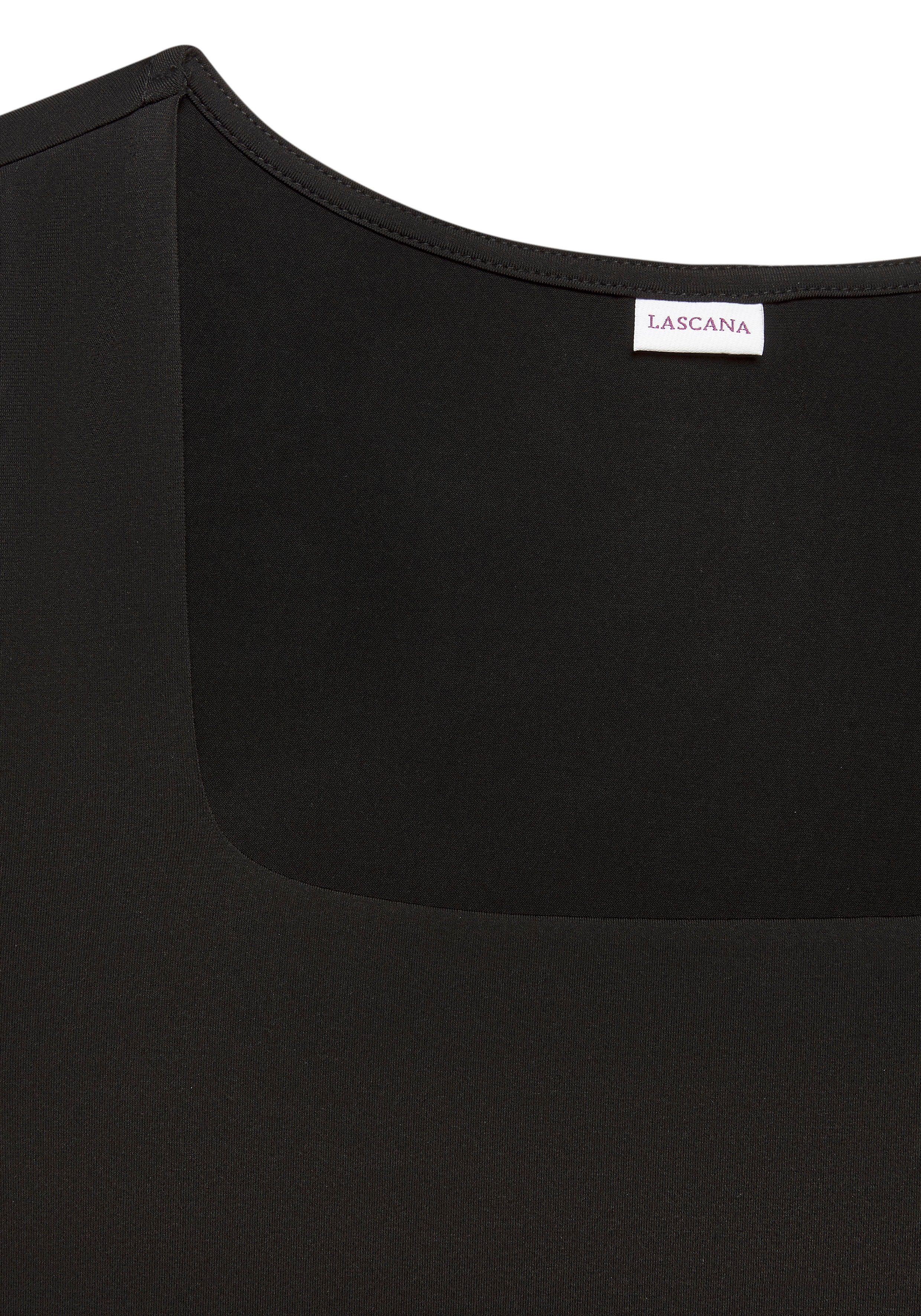 Lascana T-shirt van kreukvrij materiaal, elegant kortarmshirt, dubbelzijdig