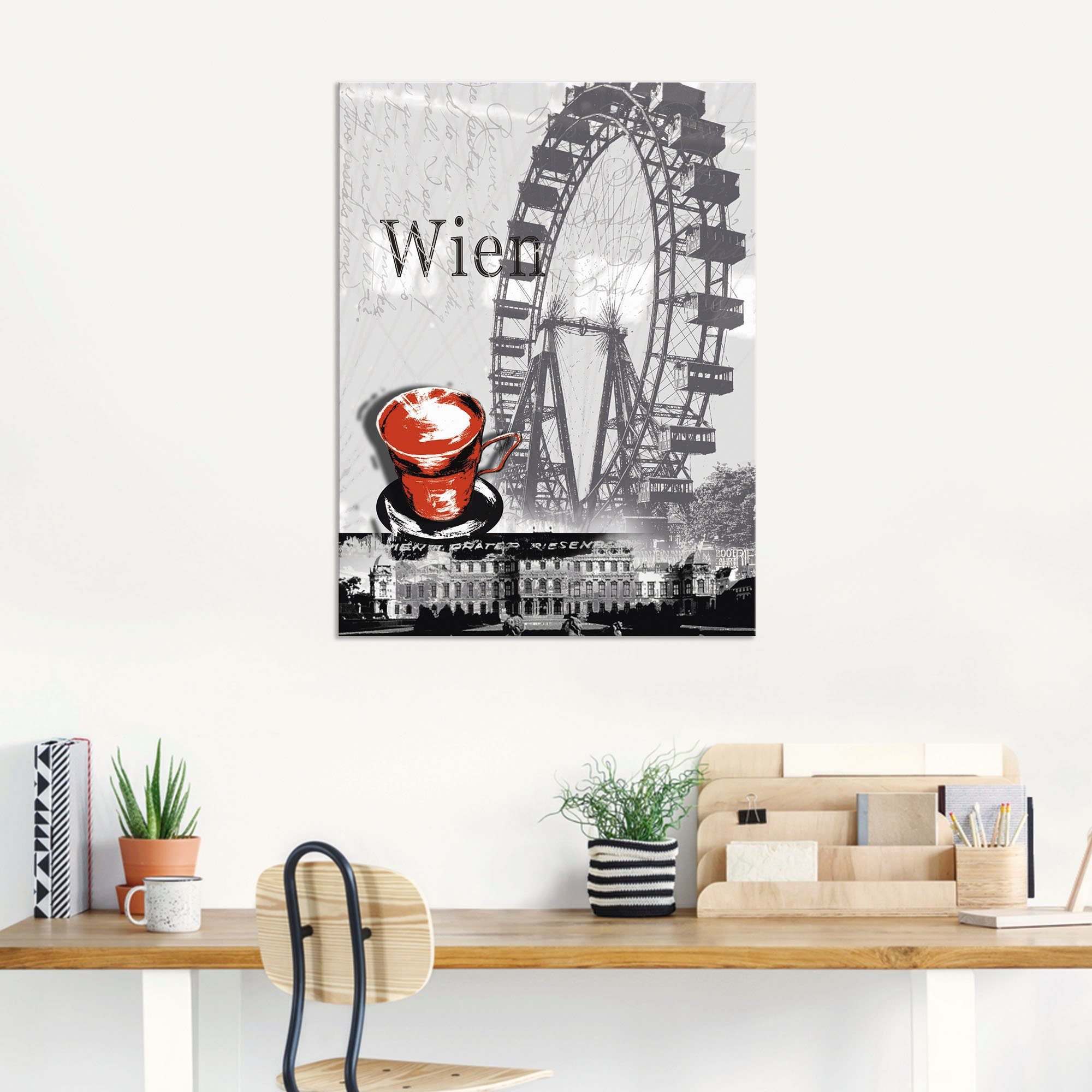 Artland Artprint Wenen - melange - koffie als artprint van aluminium, artprint voor buiten, artprint op linnen, poster in verschillende maten. maten