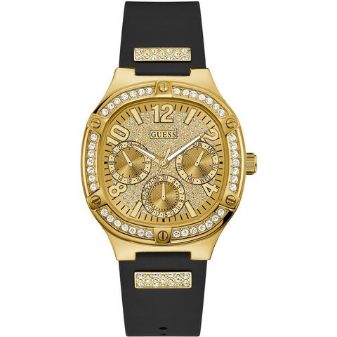 Duchess Siliconen Zwarte Horloge met Datumweergave Guess , Black , Unisex