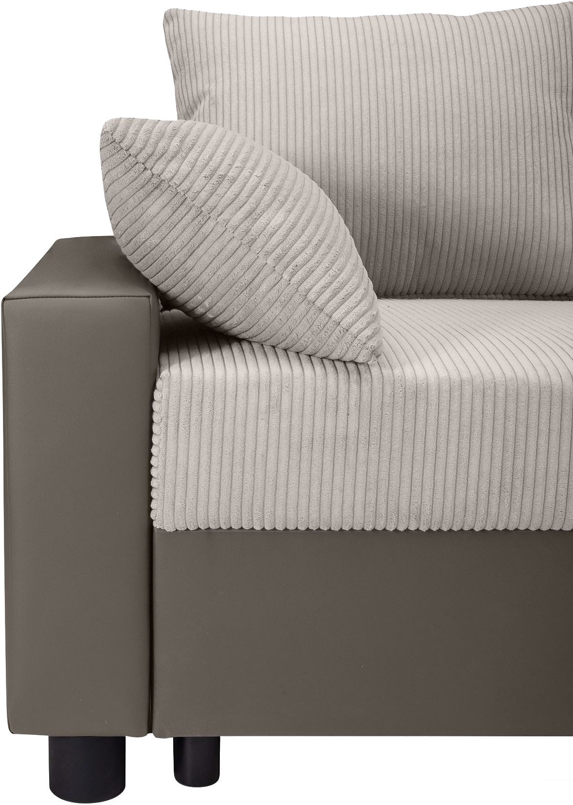 COLLECTION AB Hoekbank Parma L-vorm met slaapfunctie en bedlade, inclusief kussens, bonell-federkern
