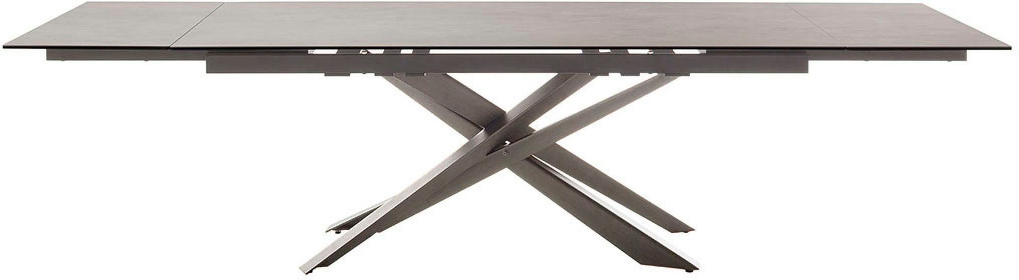 MCA furniture Eettafel TESERO uitschuifbare tafel 200-300 cm Keramiek, roestvrij staal, marmer-look, uittrekbaar, belastbaar tot 100 kg, 10-12 personen