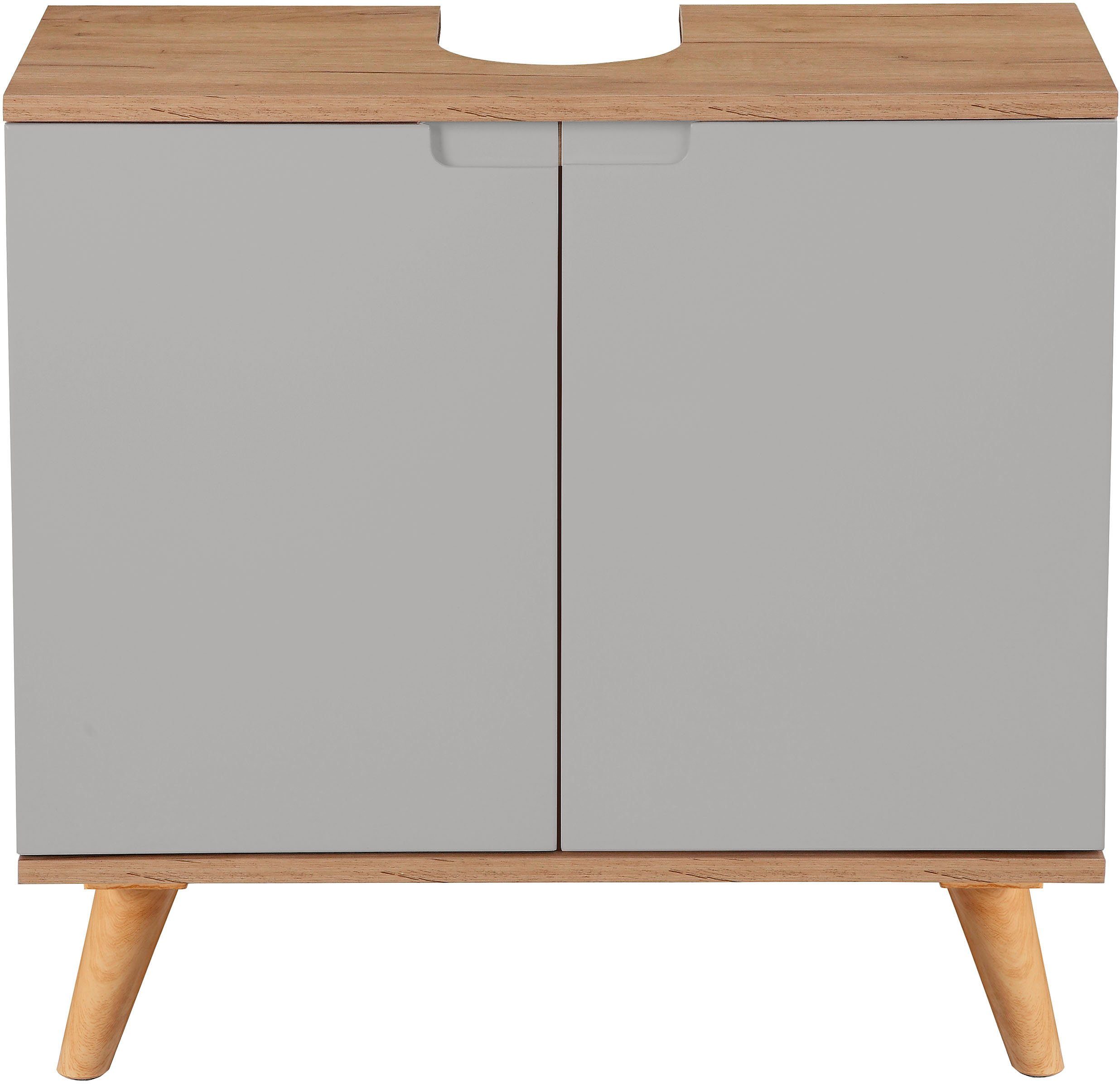 welltime Wastafelonderkast Lund wastafelonderkast voor aan de wand hangende wasbak WC onderkast Badkamerkast wastafelonderkast breedte 65 cm met