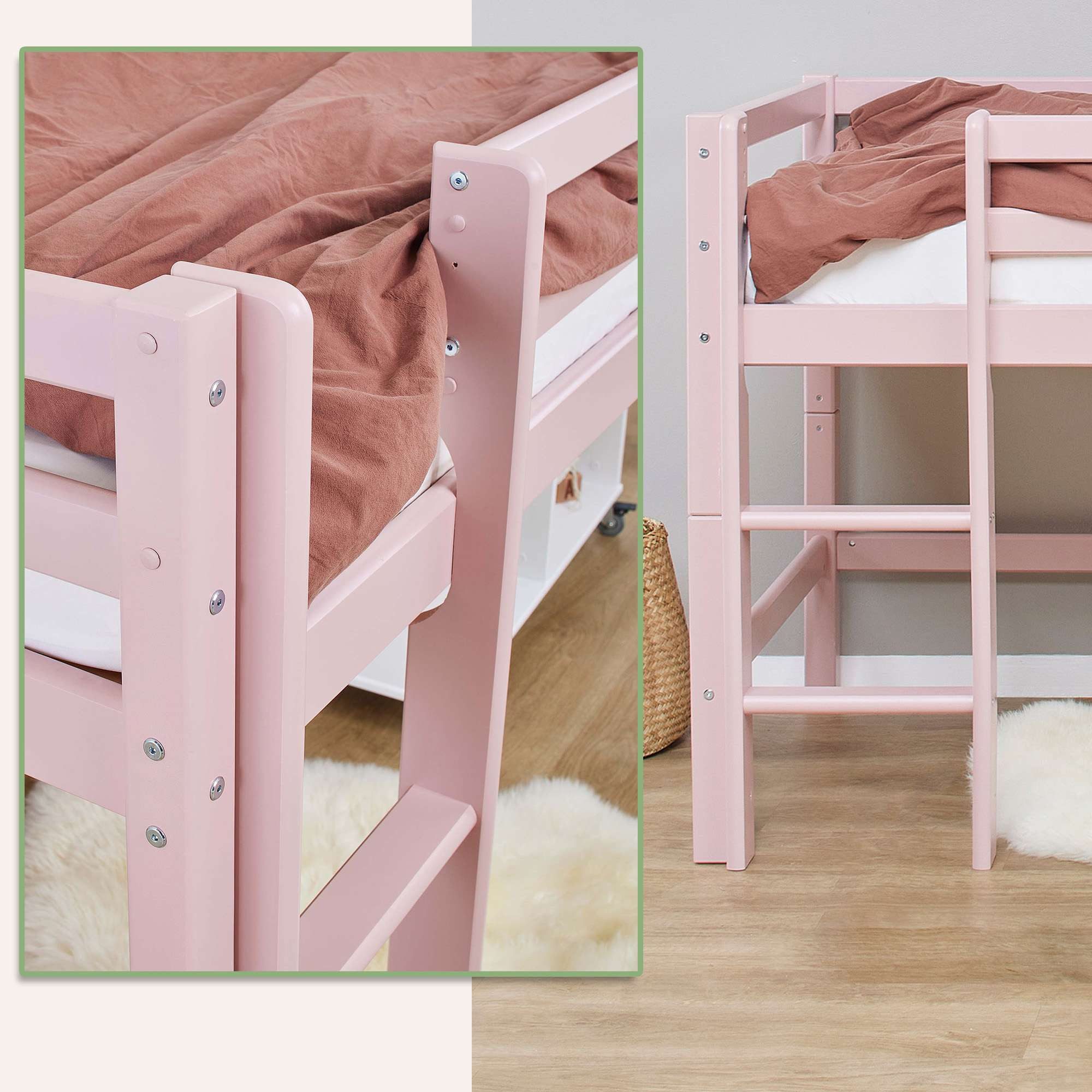 Hoppekids Hoogslaper ECO Dream MY COLOR 90x200, om te bouwen tot een eenpersoonsbed, 4 kleuren (set)