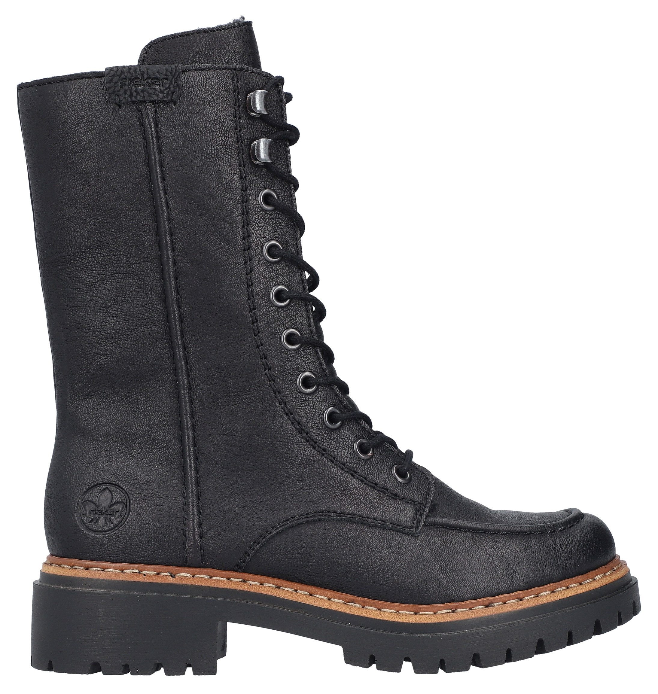 Rieker Winterlaarsjes , blokhak, veterschoenen, veterschoenen met warme voering