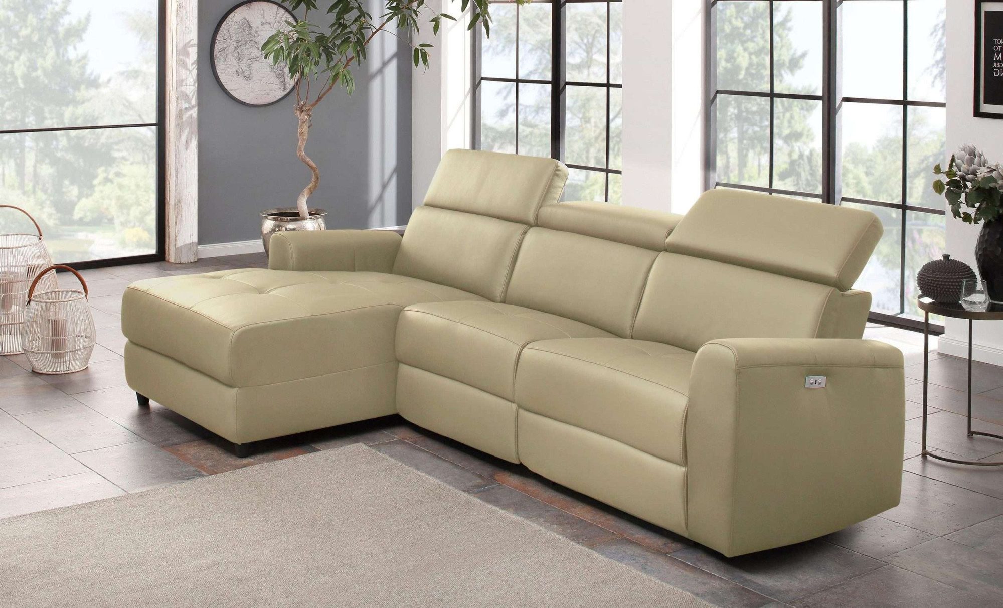 Home affaire Hoekbank Sentrano, L-vorm, 275 cm, man. of electr. relaxfunctie en usb/kopverstelling