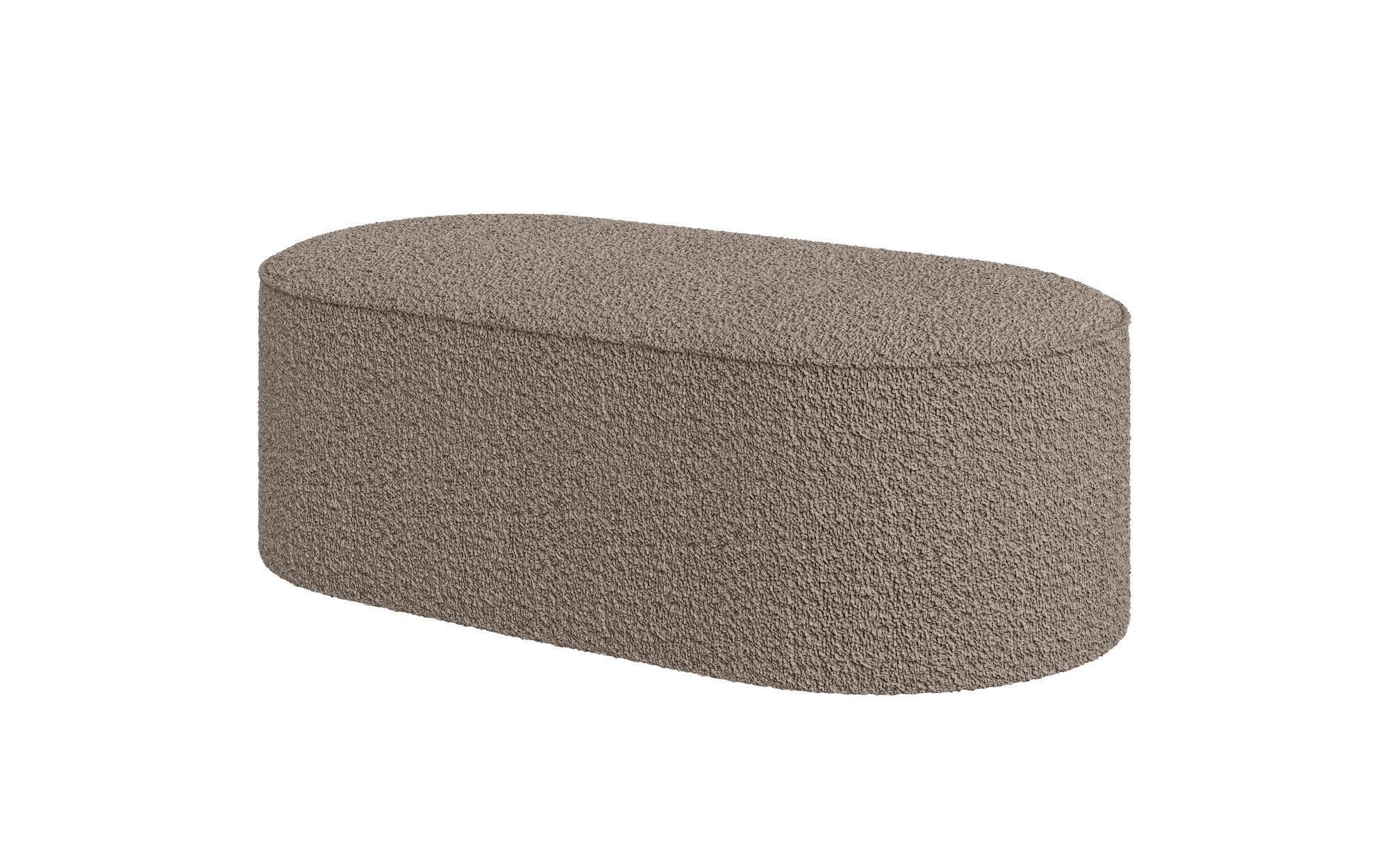 andas Hocker EIVIND zitpoef, afmetingen: B/D/H: 142/70/48 cm ook in bouclé en fijncord, met golfondersteuning