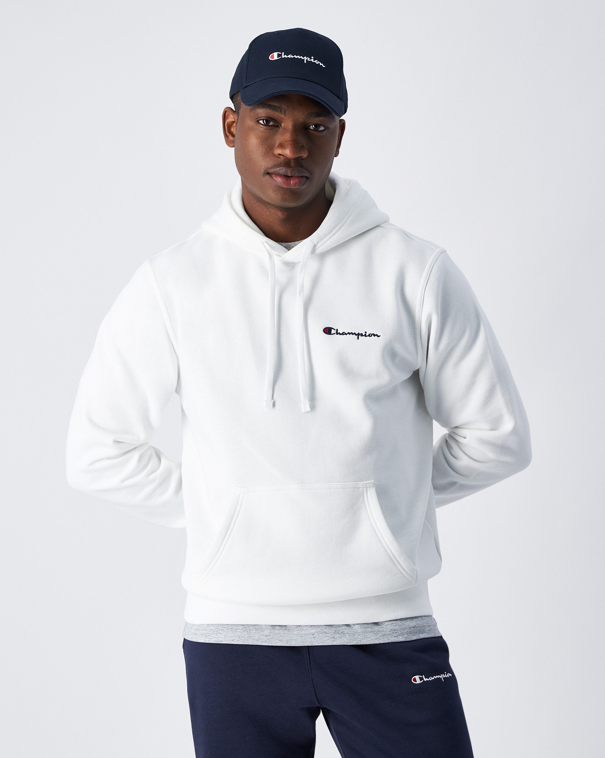 Champion Witte hoodie met geborduurd logo White Heren