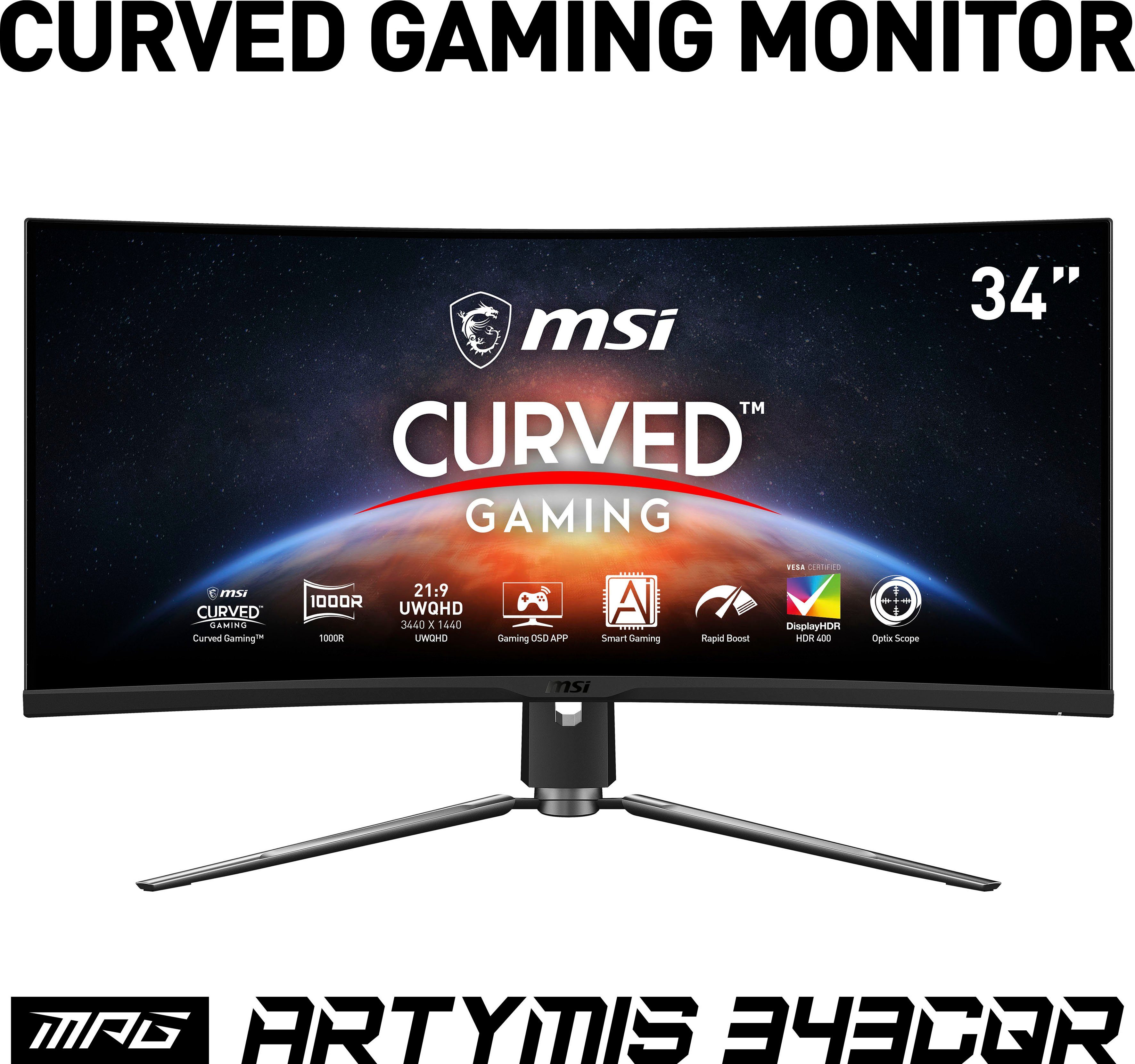 MSI Curved-gaming-ledscherm MPG Artymis 343CQR, 86 cm / 34", UWQHD