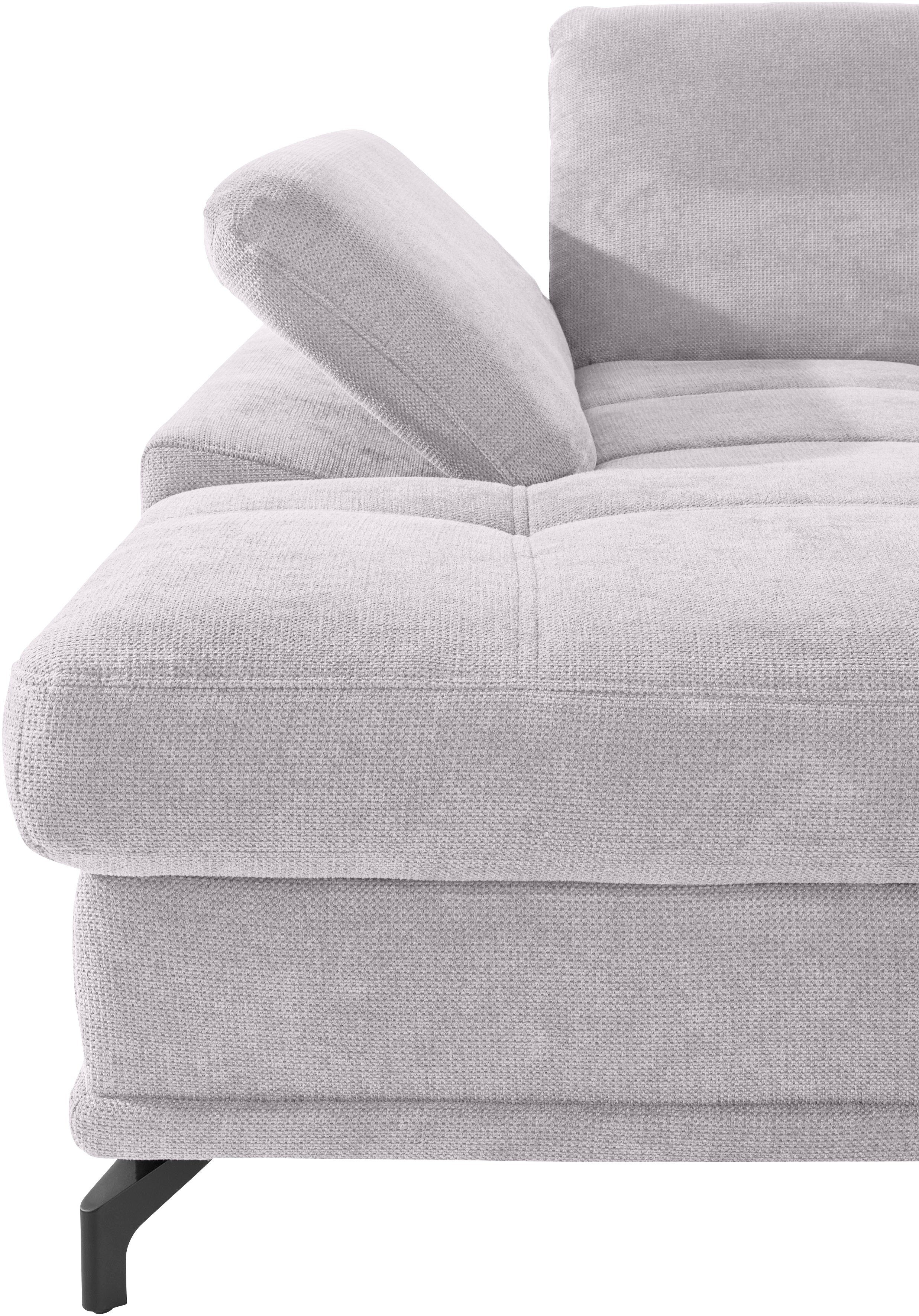 Places of Style Hoekbank Costello L-vorm, met zitdiepteverstelling, armleuningverstelling en
