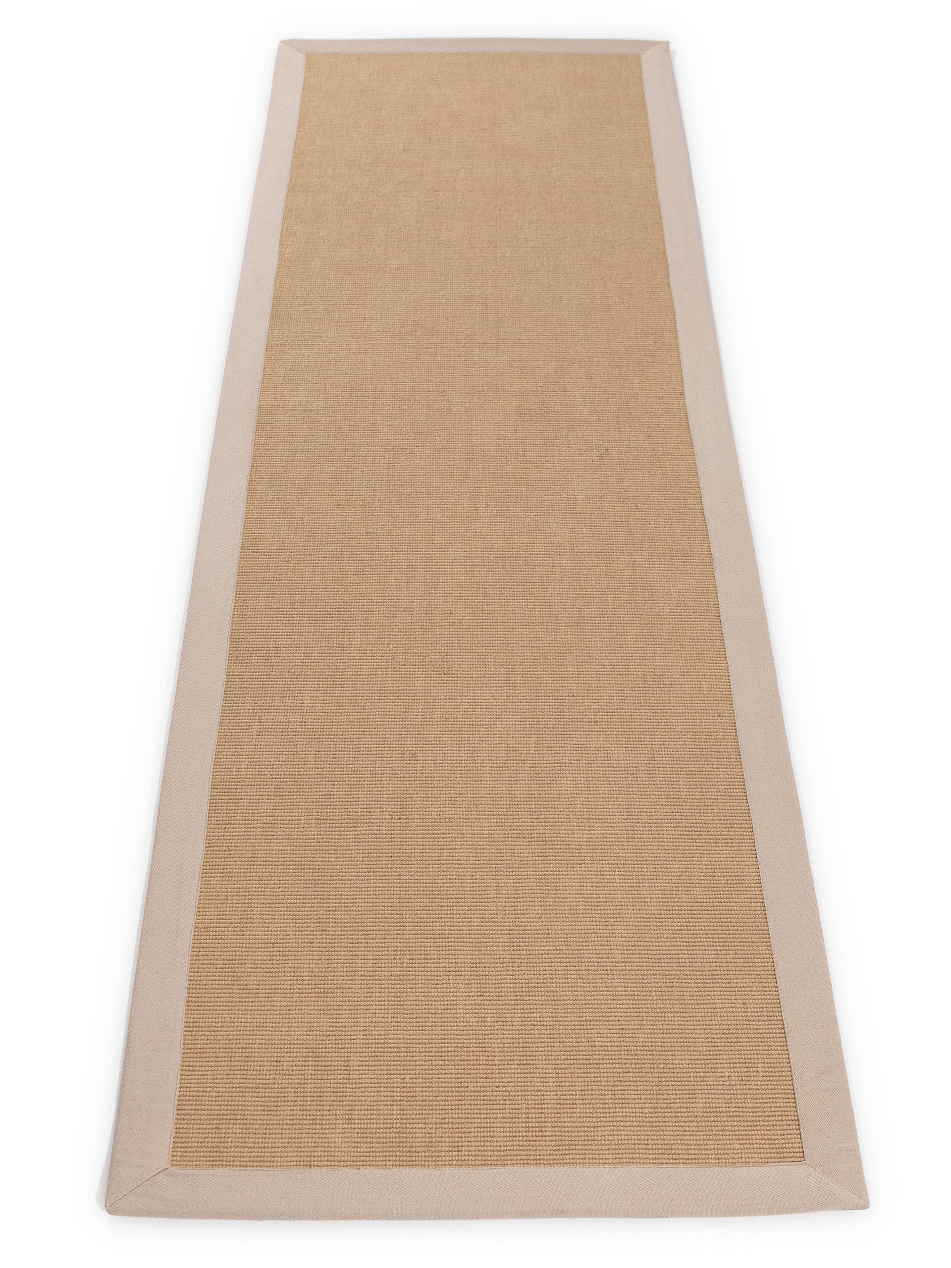 carpetfine Loper Sisal met gekleurd randdessin, antislip achterzijde