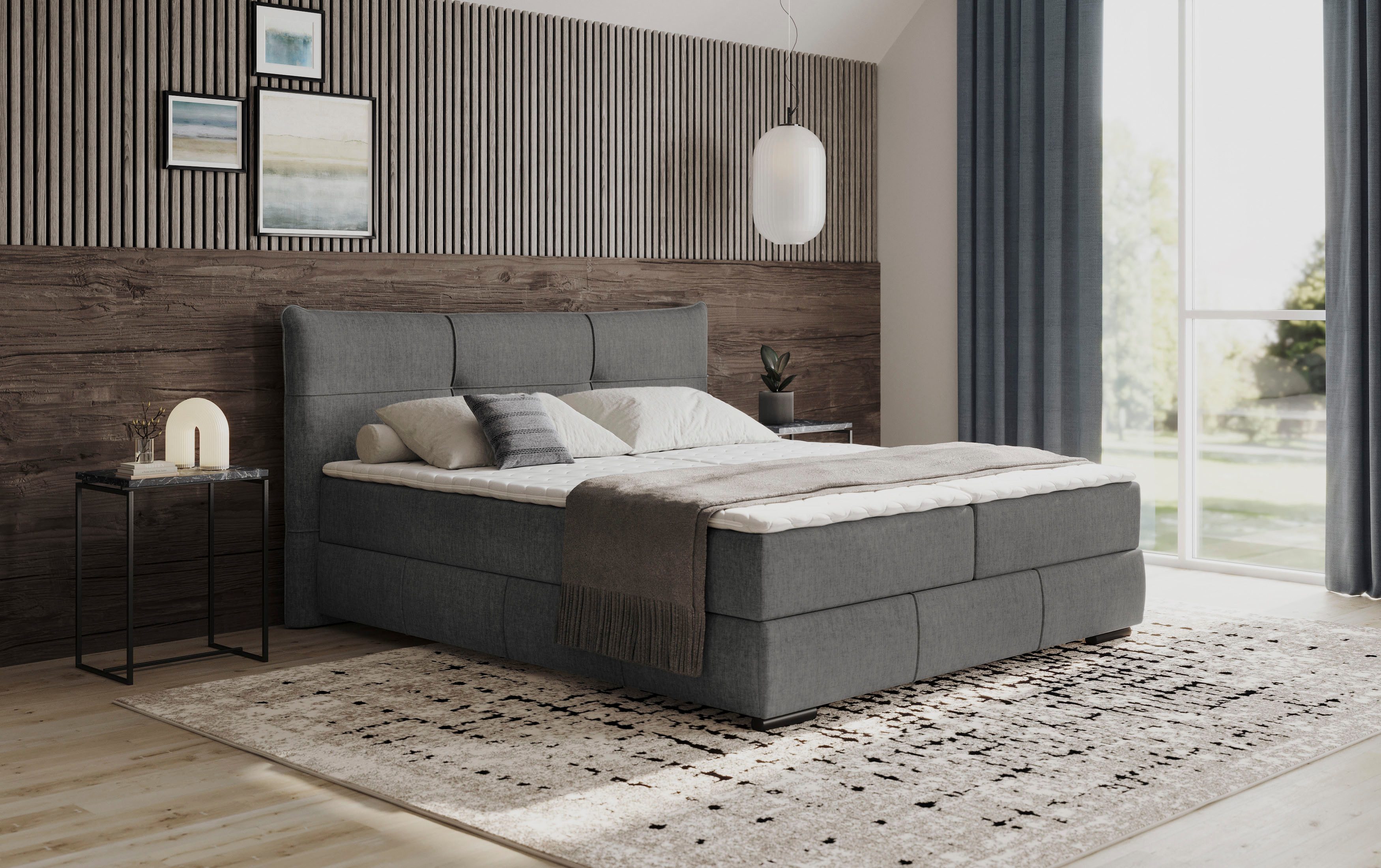 INOSIGN Boxspring Brewdley met bedkist, incl. matras Topmatras en sierkussen, in verschillende hardheden beschikbaar