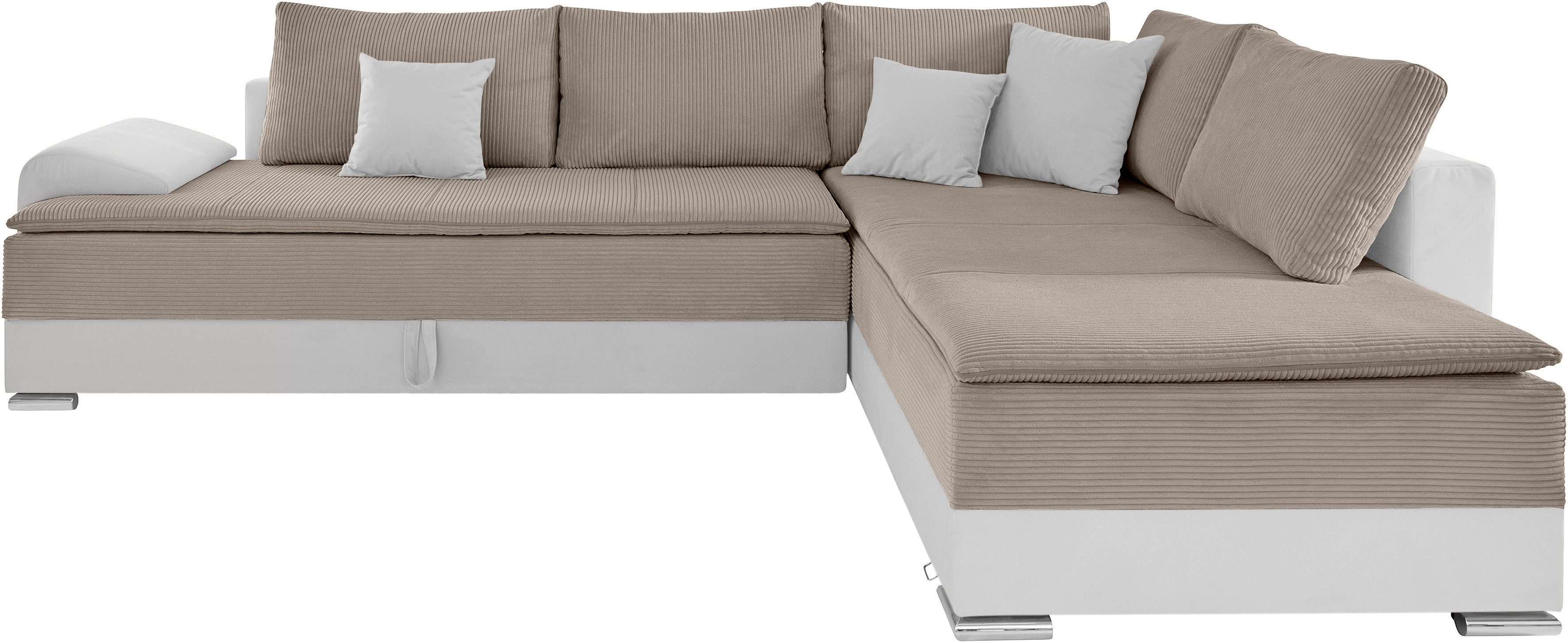 INOSIGN Hoekbank Boxspringbed Night & Day L-vorm met permanente slaapfunctie met armleuning