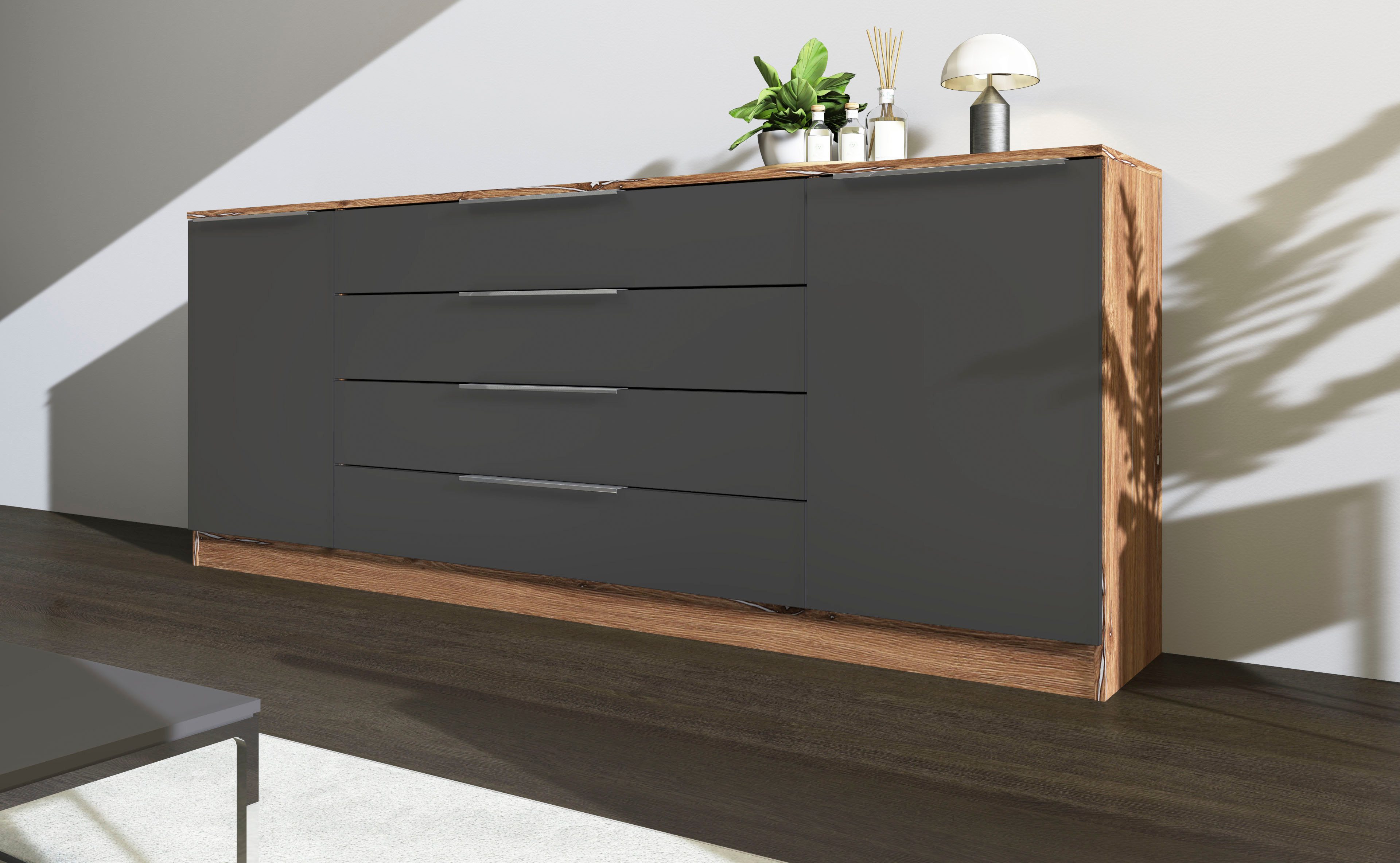borchardt Möbel Kast Oliva Breedte 200 cm, met 4 lades dressoirs beige