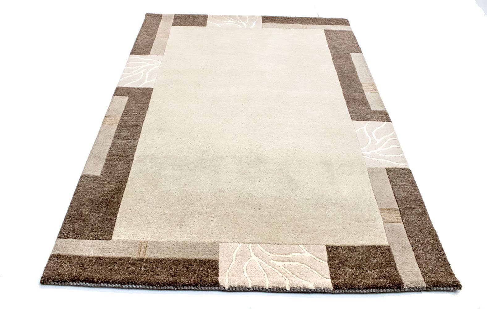 morgenland Wollen kleed Nepal vloerkleed met de hand geknoopt beige handgeknoopt