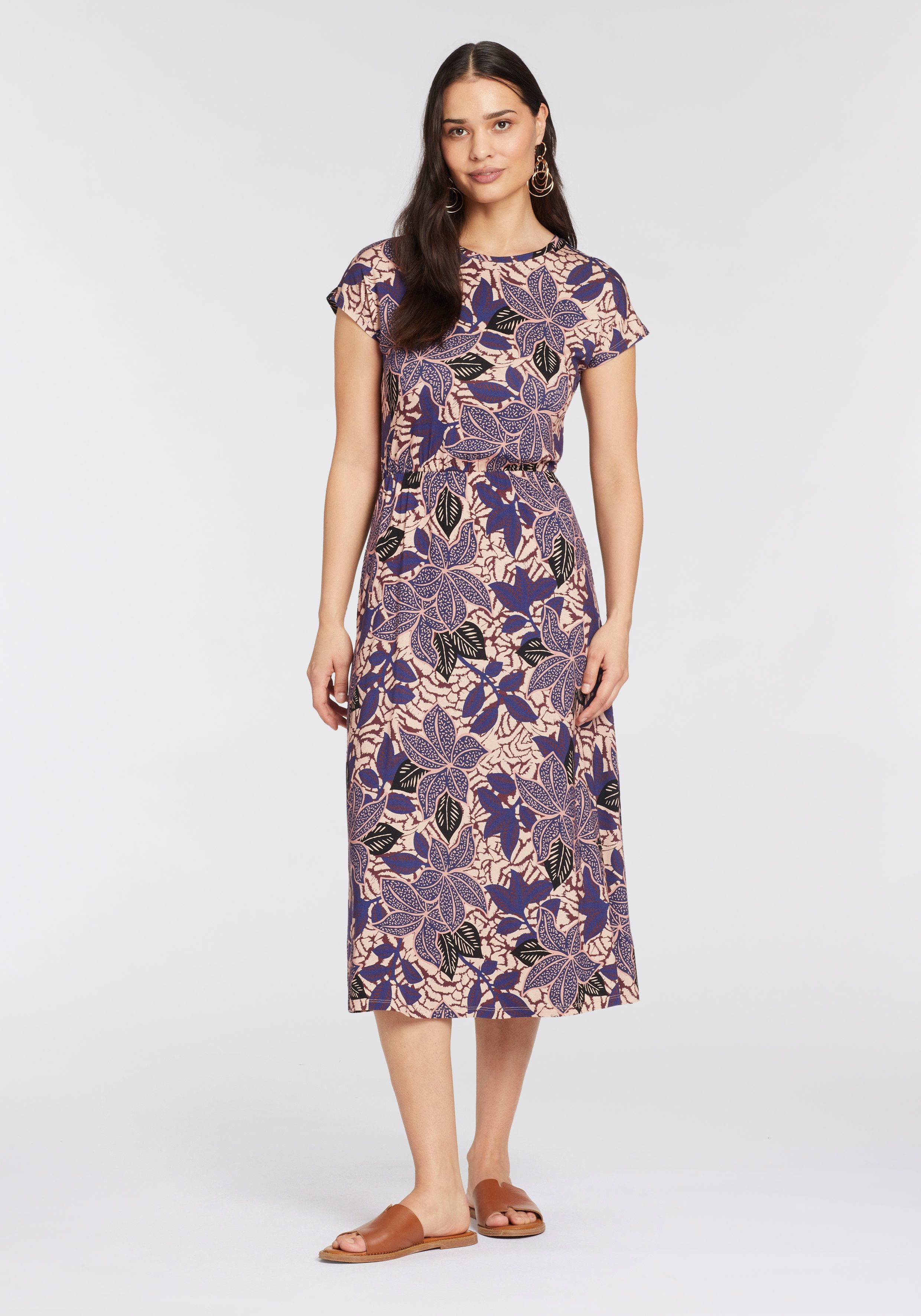 Laura Scott Midi-jurk met stijlvolle all-over print