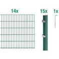 gah alberts dubbelstaafmat hekwerk 120 cm hoog, 14 matten voor 28 m, 15 palen (set) groen
