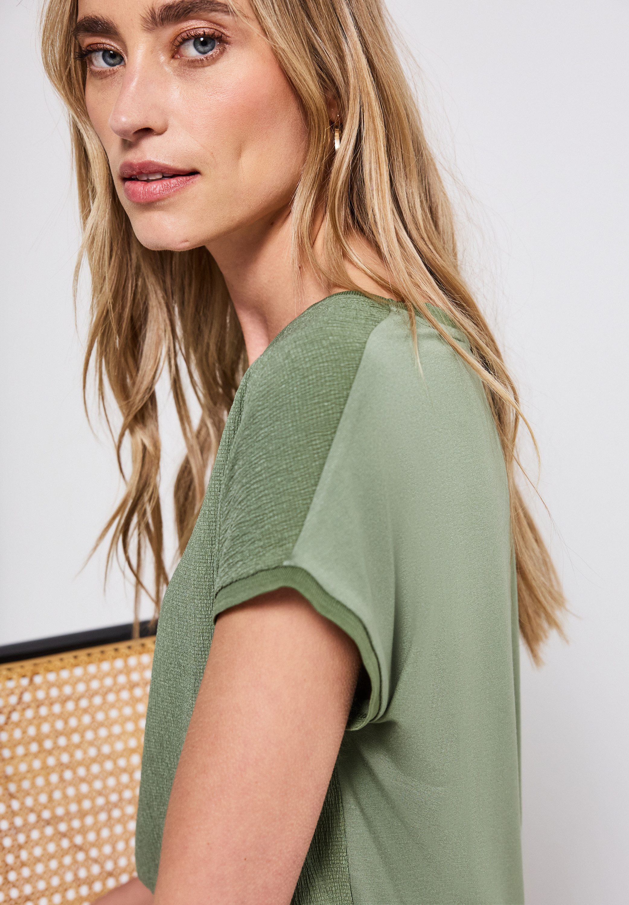 STREET ONE T-shirt in een structuurmix