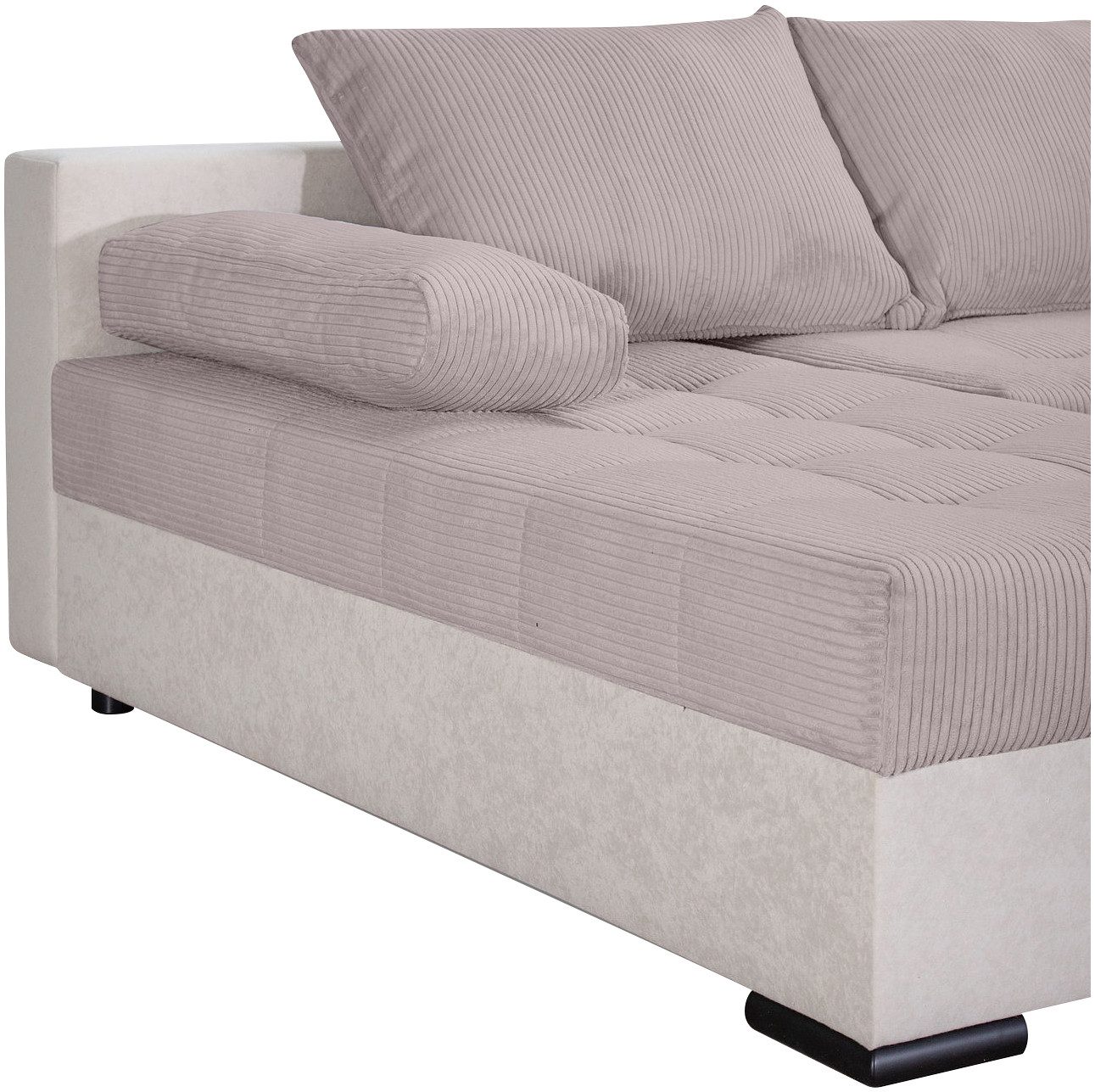 COLLECTION AB Zithoek Josy U-vorm, breedte 269 cm, platweefsel, structuur, kunstleer