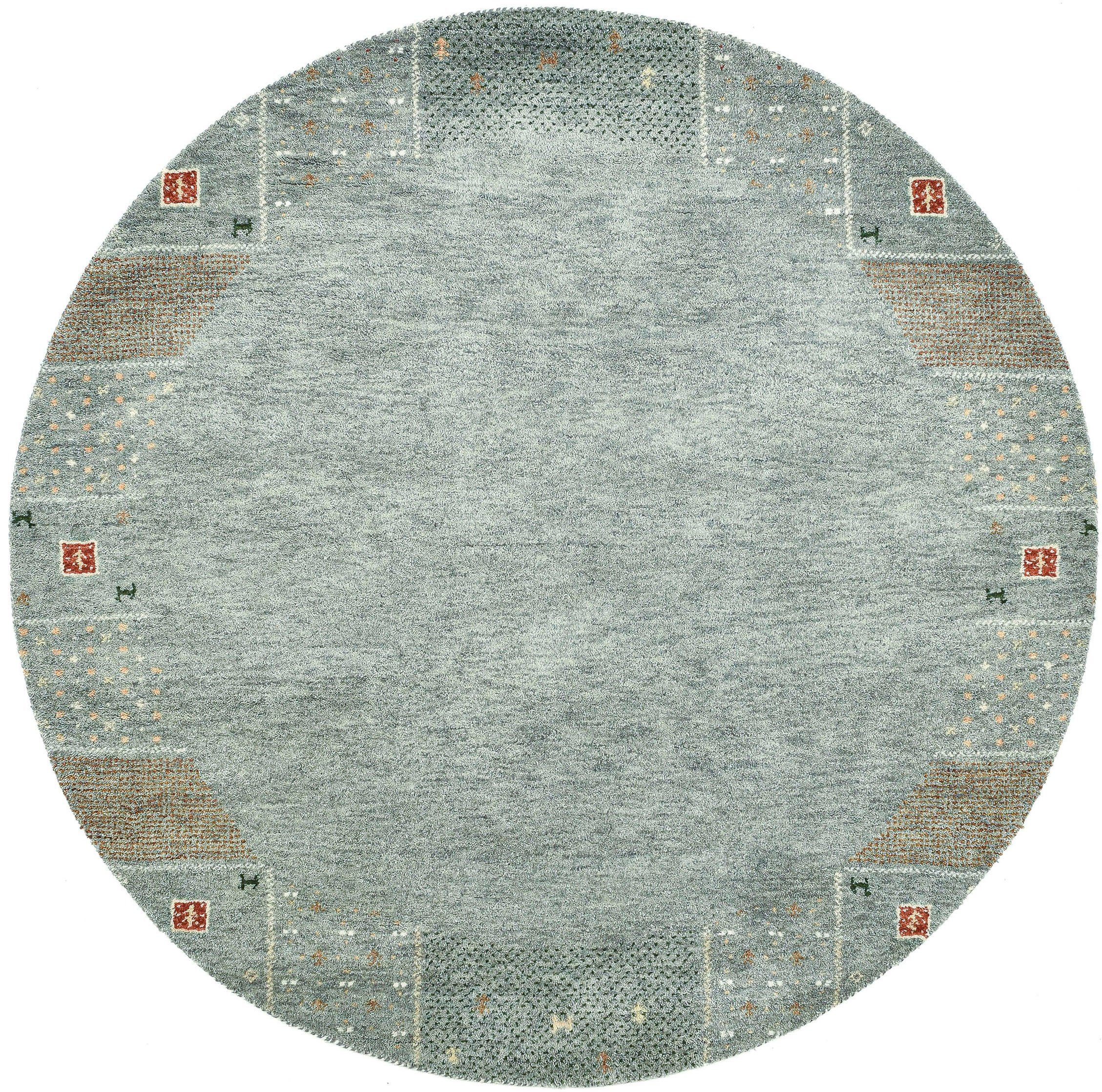 THEKO Wollen kleed Denver 1999 zuivere wol, gabbeh-design, met de hand geknoopt, met randdessin